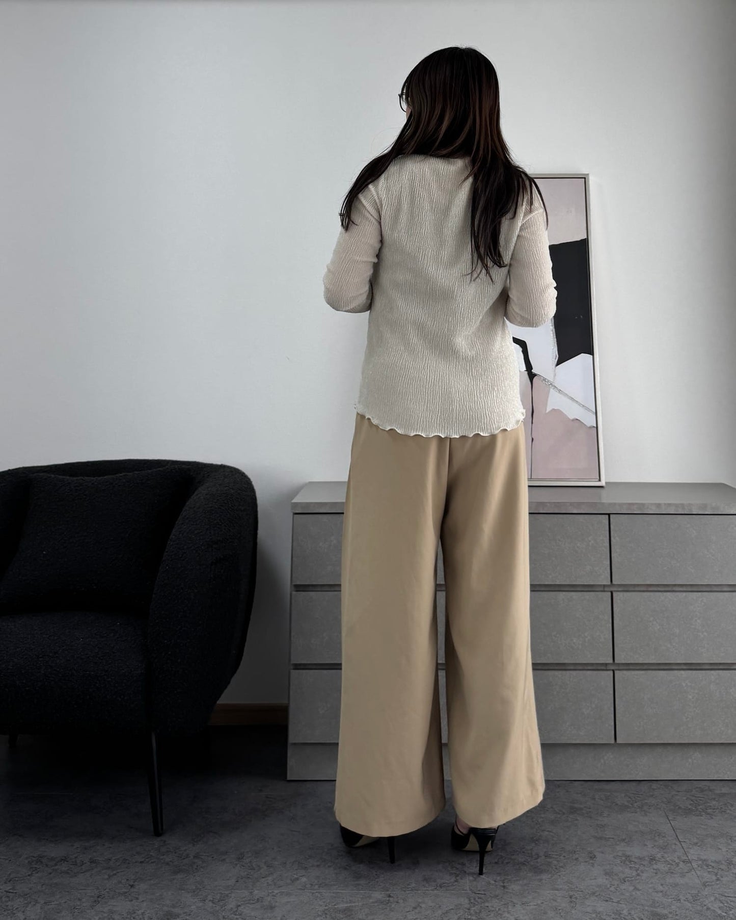 シャーリングカラープルオーバー