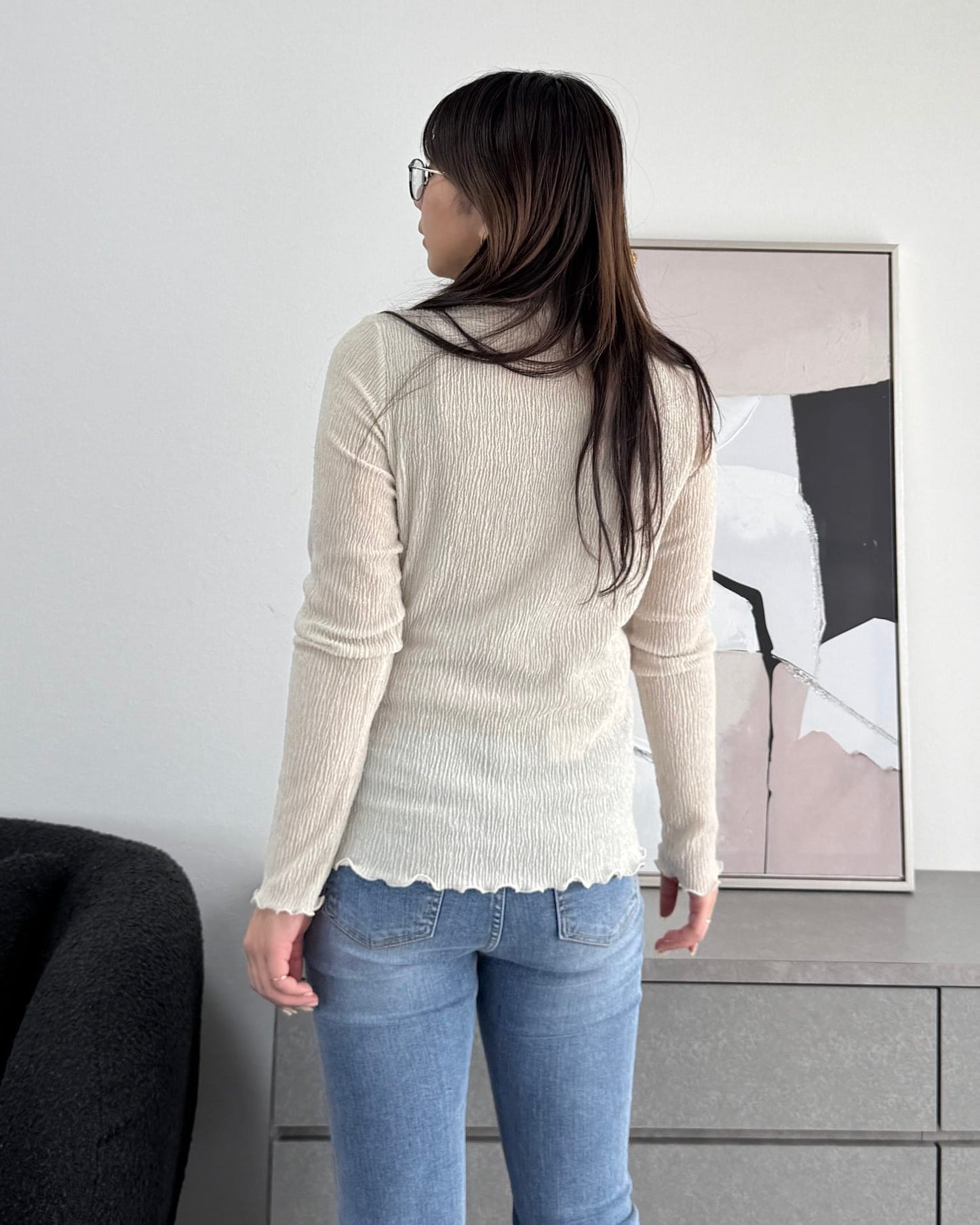 シャーリングカラープルオーバー