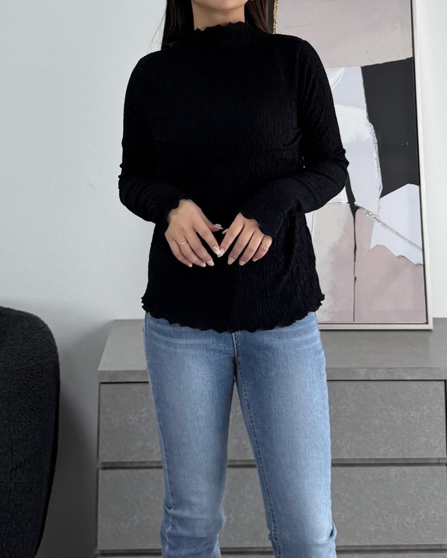 シャーリングカラープルオーバー