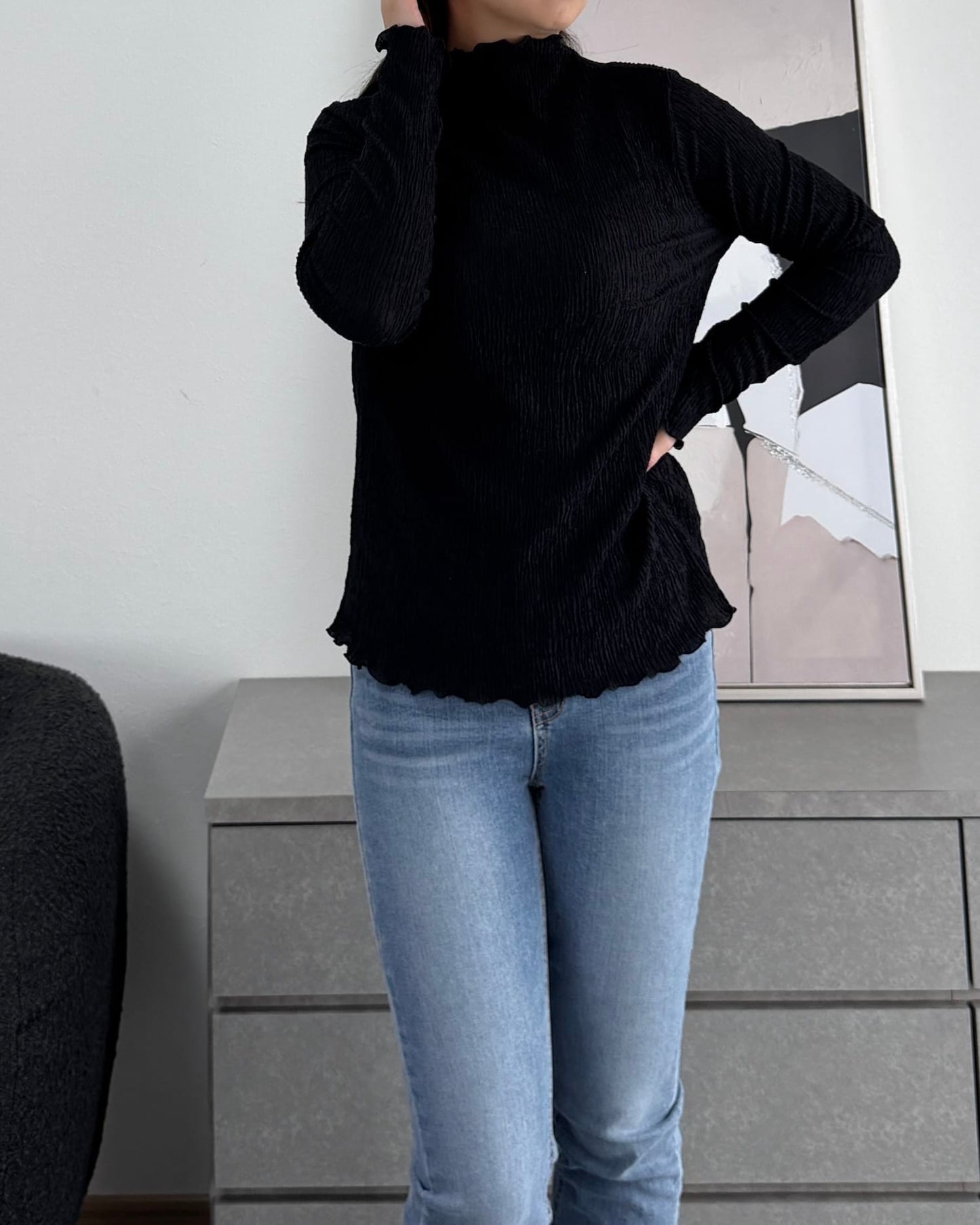 シャーリングカラープルオーバー