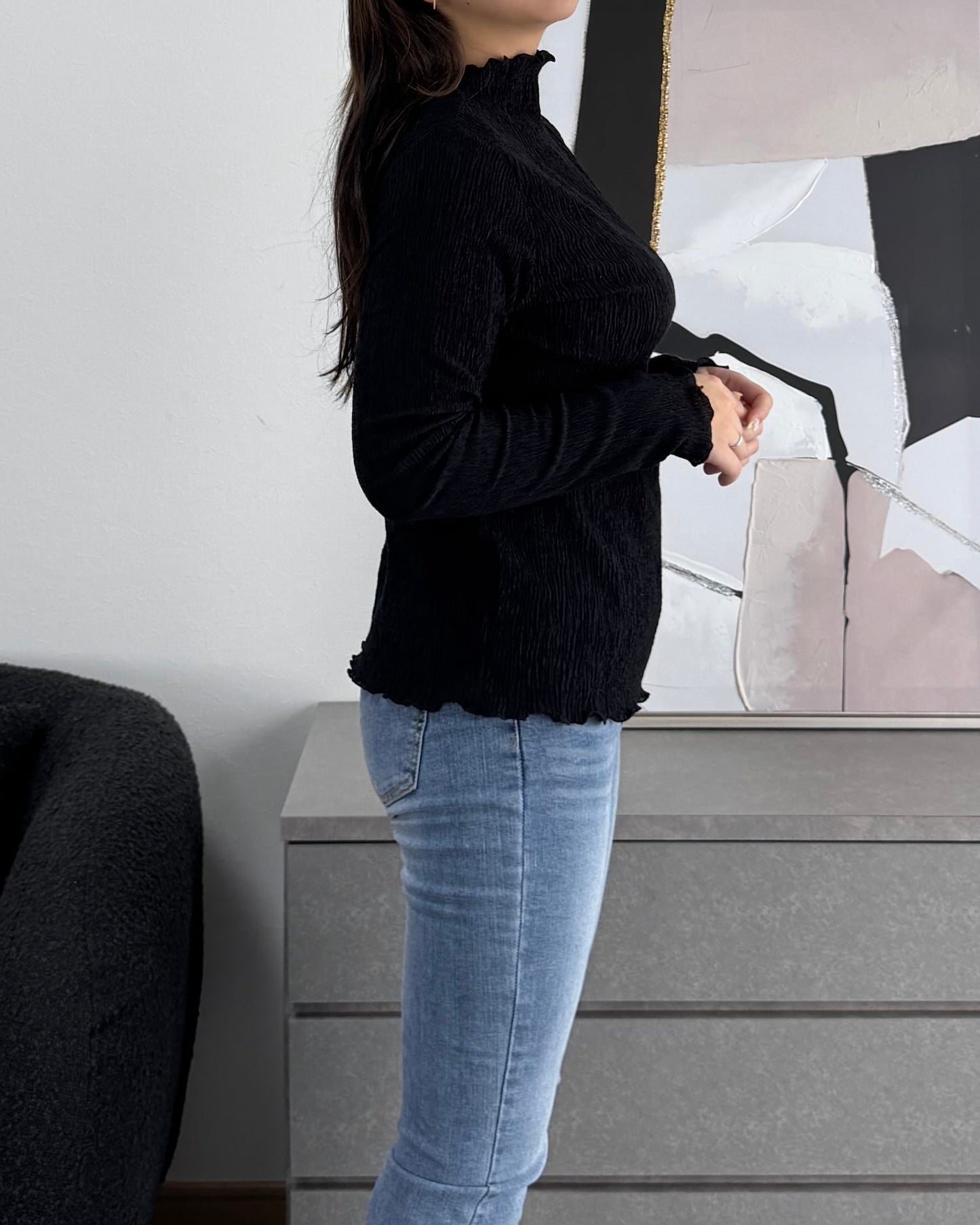 シャーリングカラープルオーバー