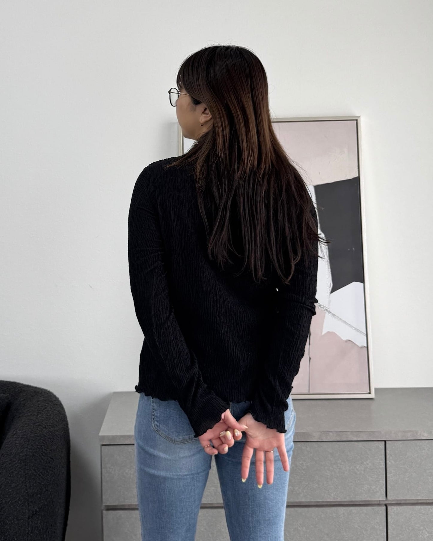 シャーリングカラープルオーバー