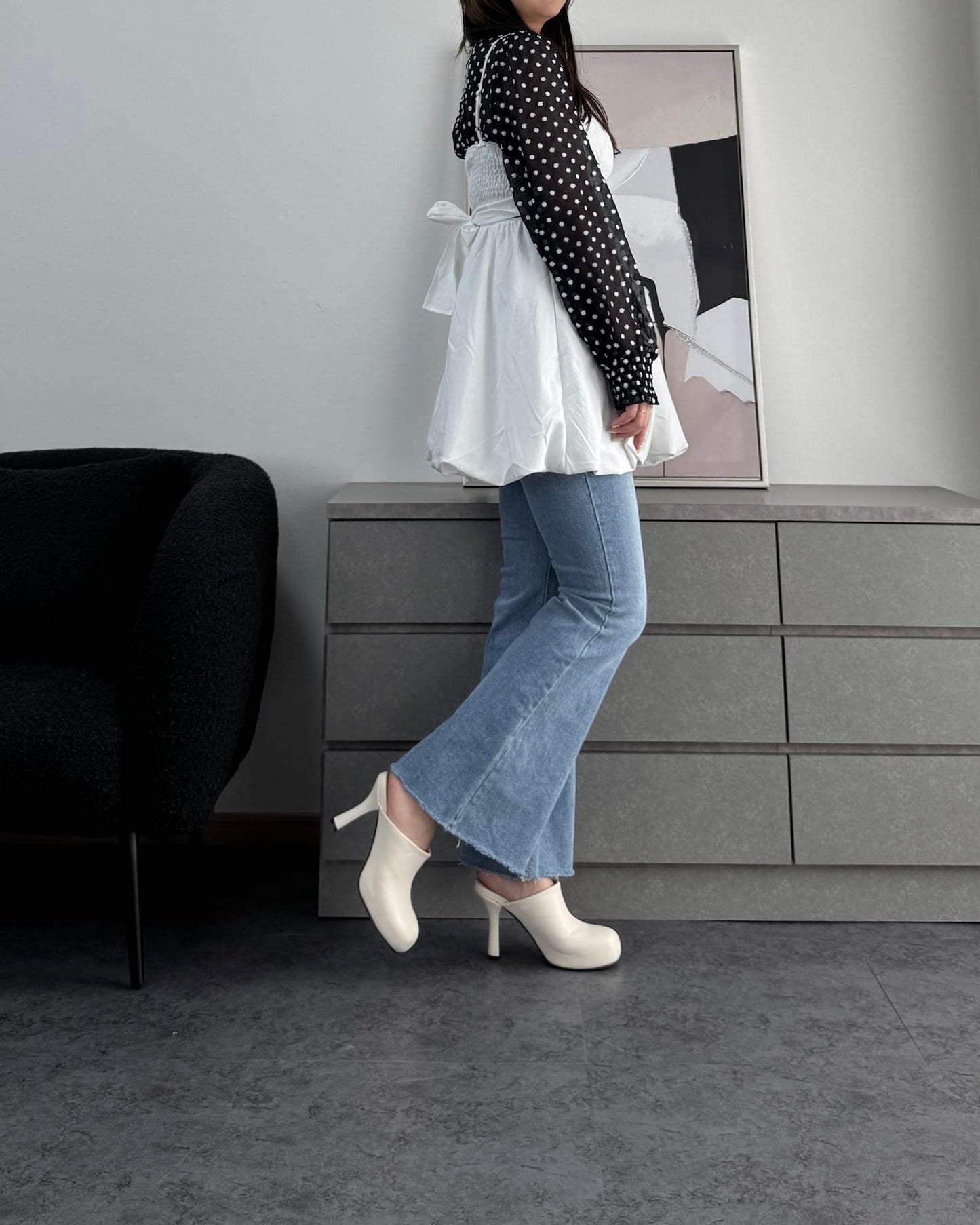 【体型カバー】バックリボンバルーンビスチェ