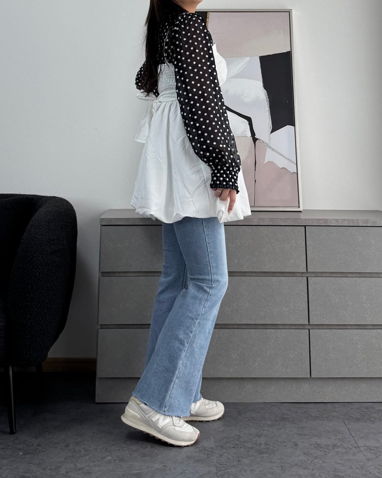 【体型カバー】バックリボンバルーンビスチェ