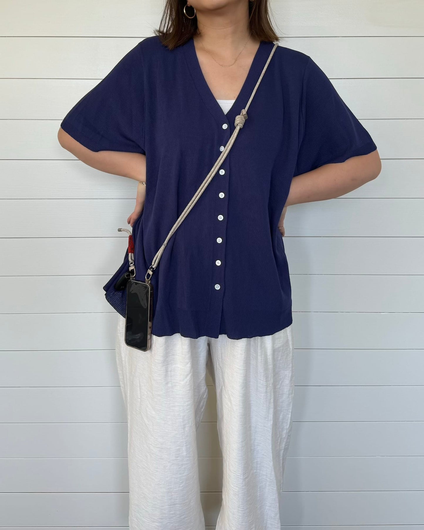 五分丈ソフトタッチカーディガン