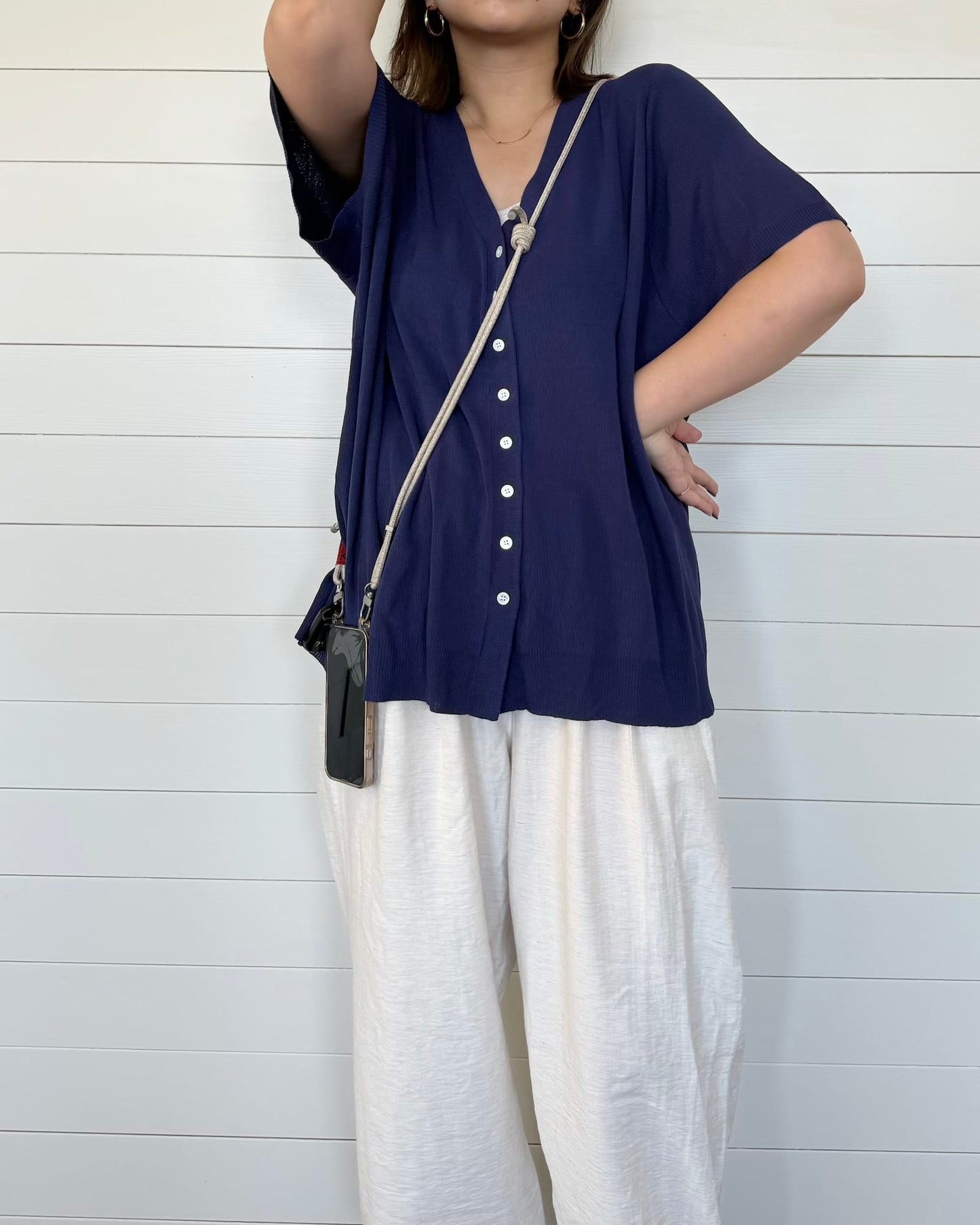 五分丈ソフトタッチカーディガン