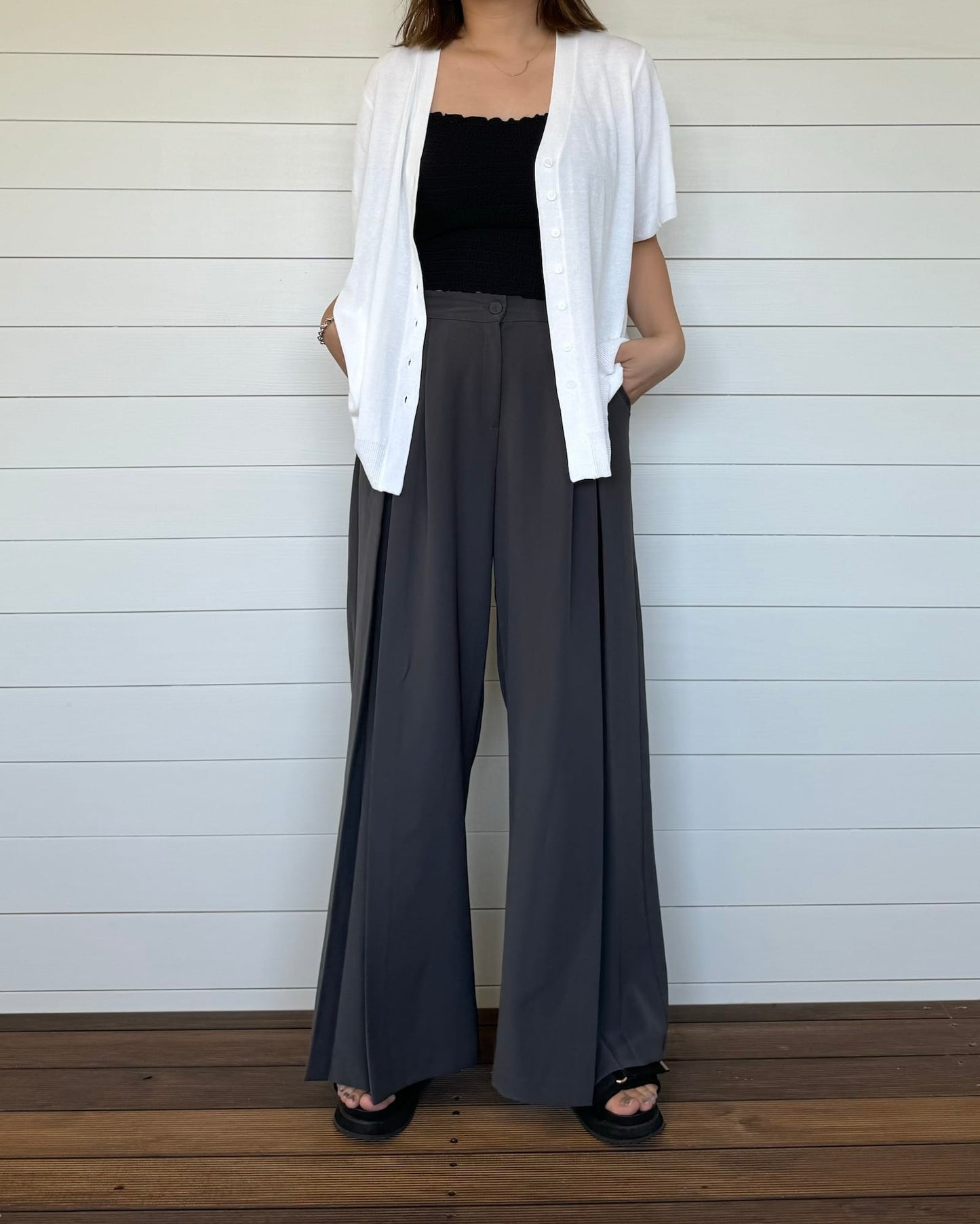 五分丈ソフトタッチカーディガン