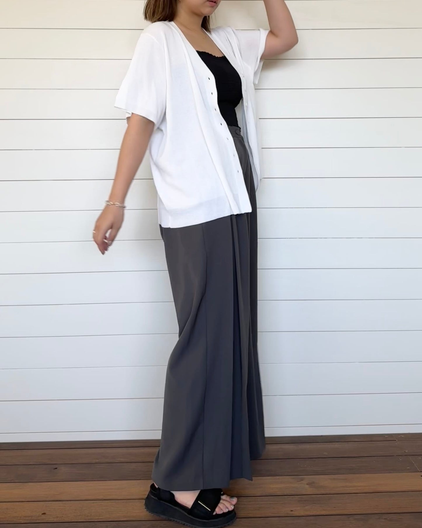 五分丈ソフトタッチカーディガン