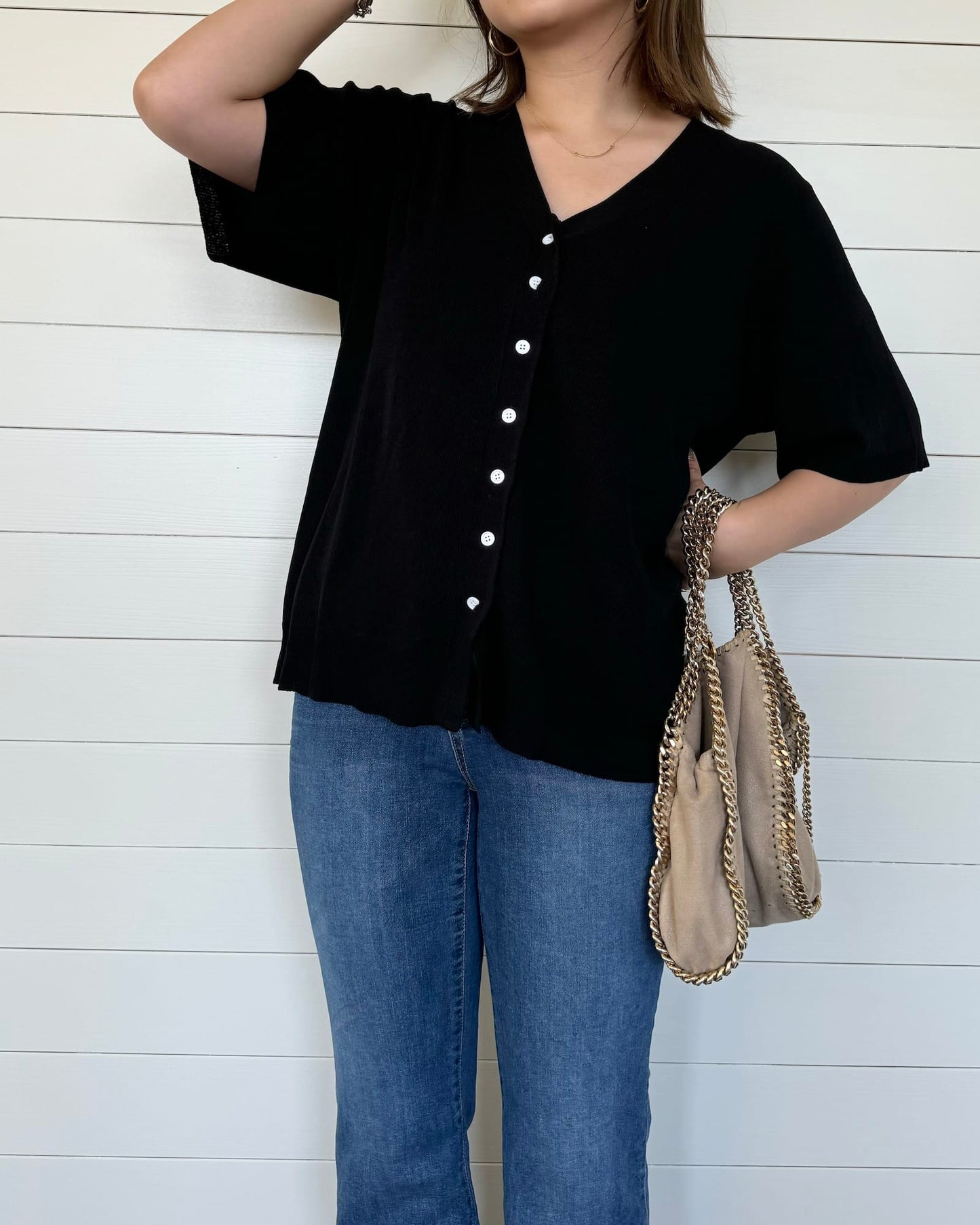 五分丈ソフトタッチカーディガン