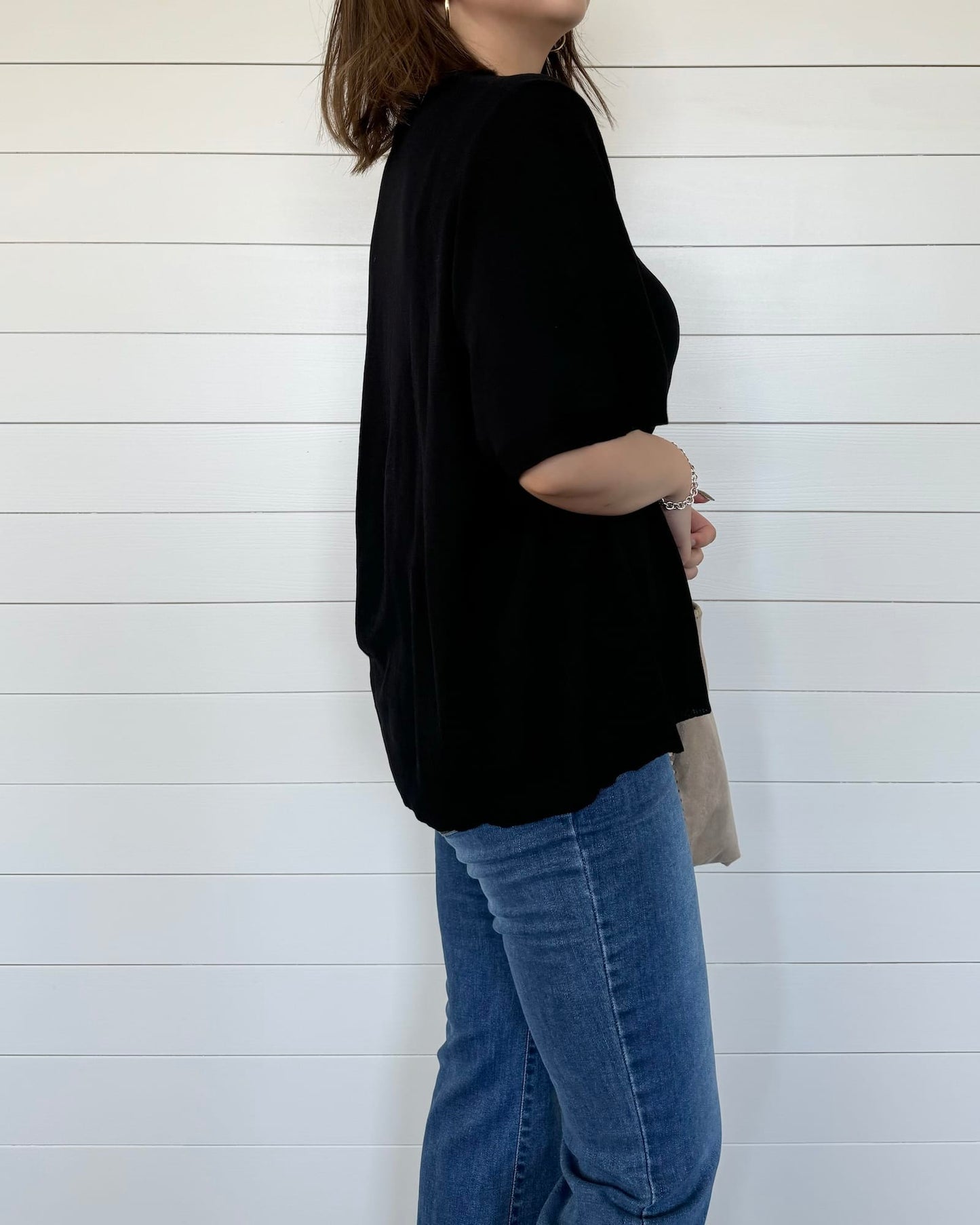 五分丈ソフトタッチカーディガン