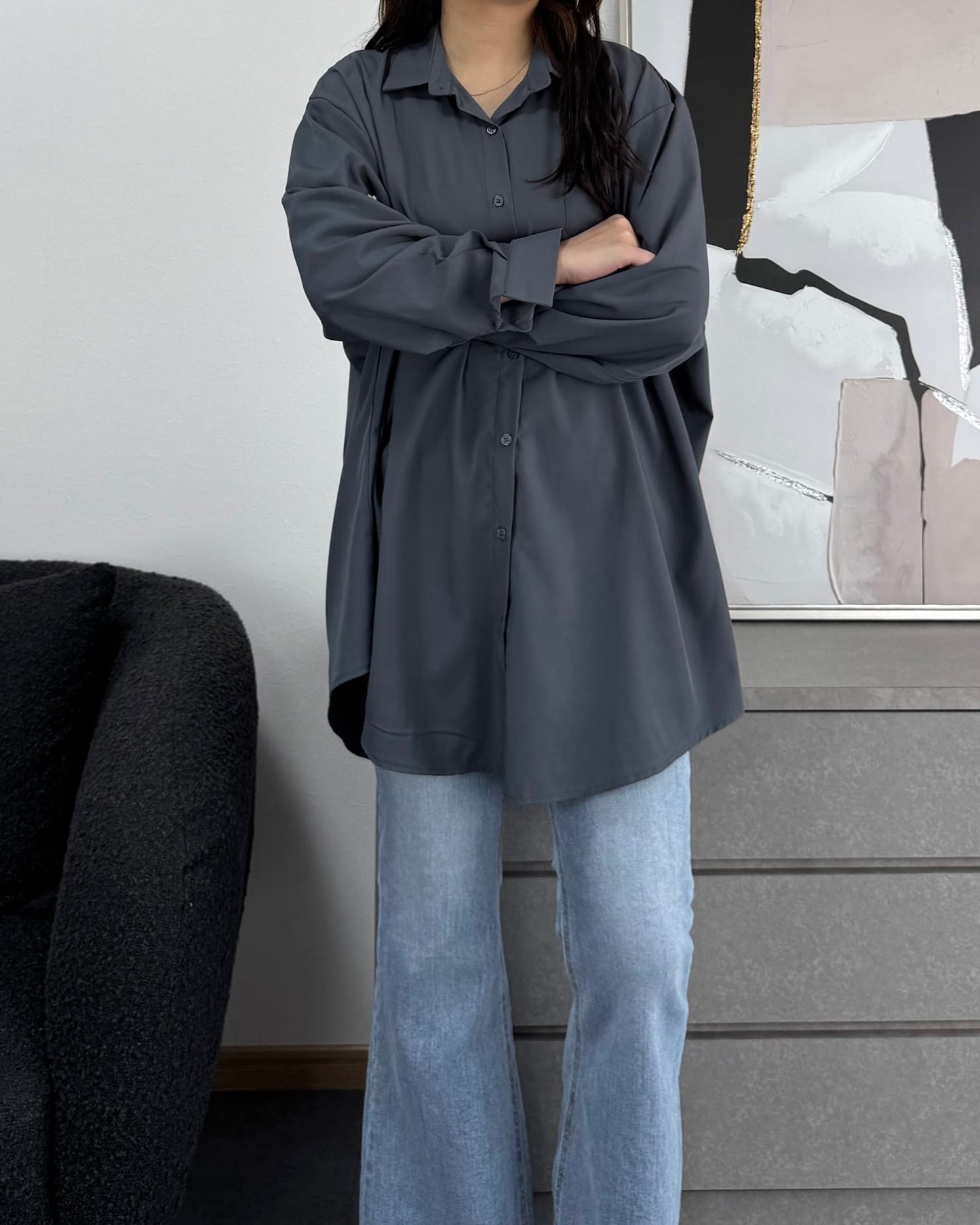 とろみオーバーシャツ