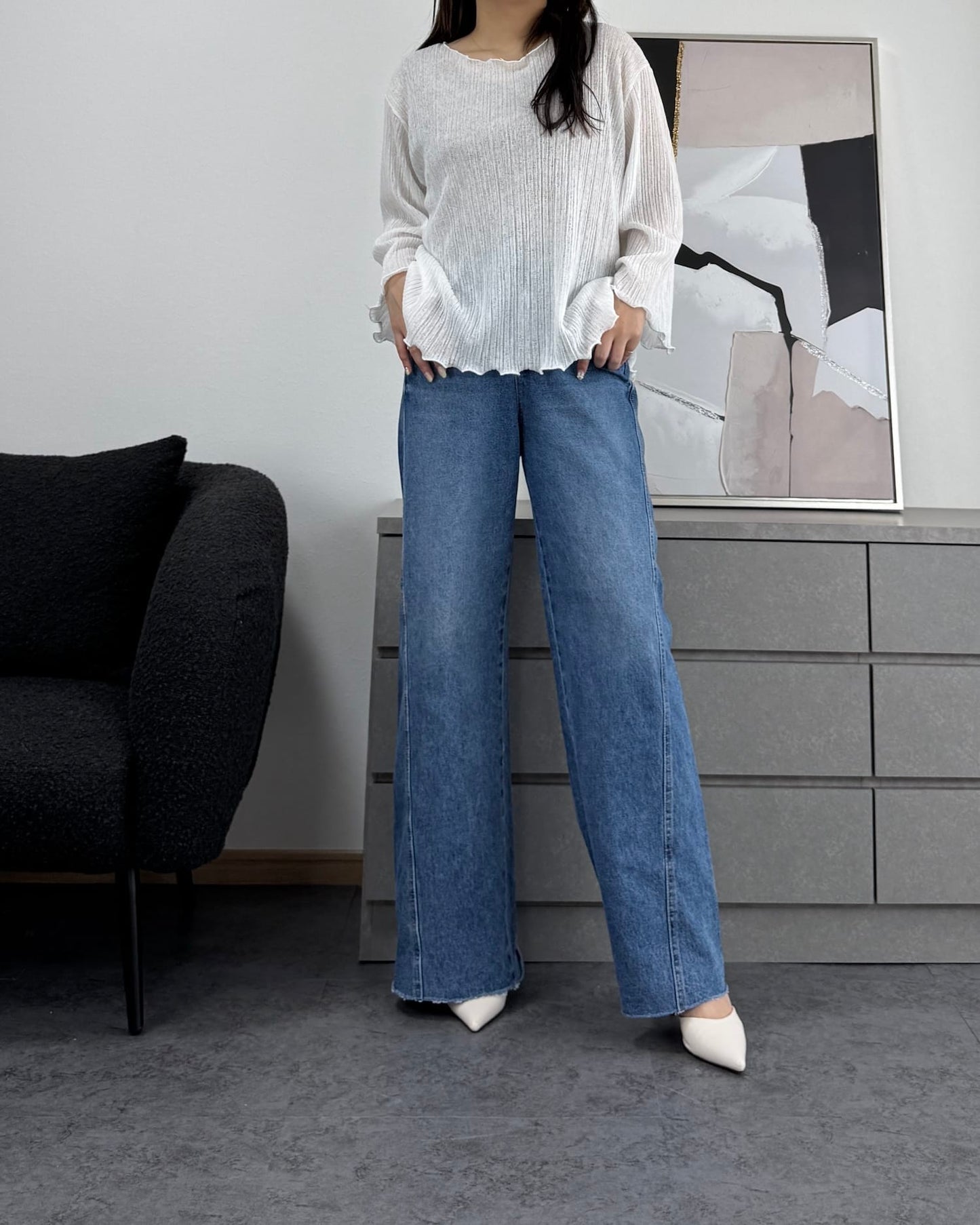 シフォンオーバーシアートップス