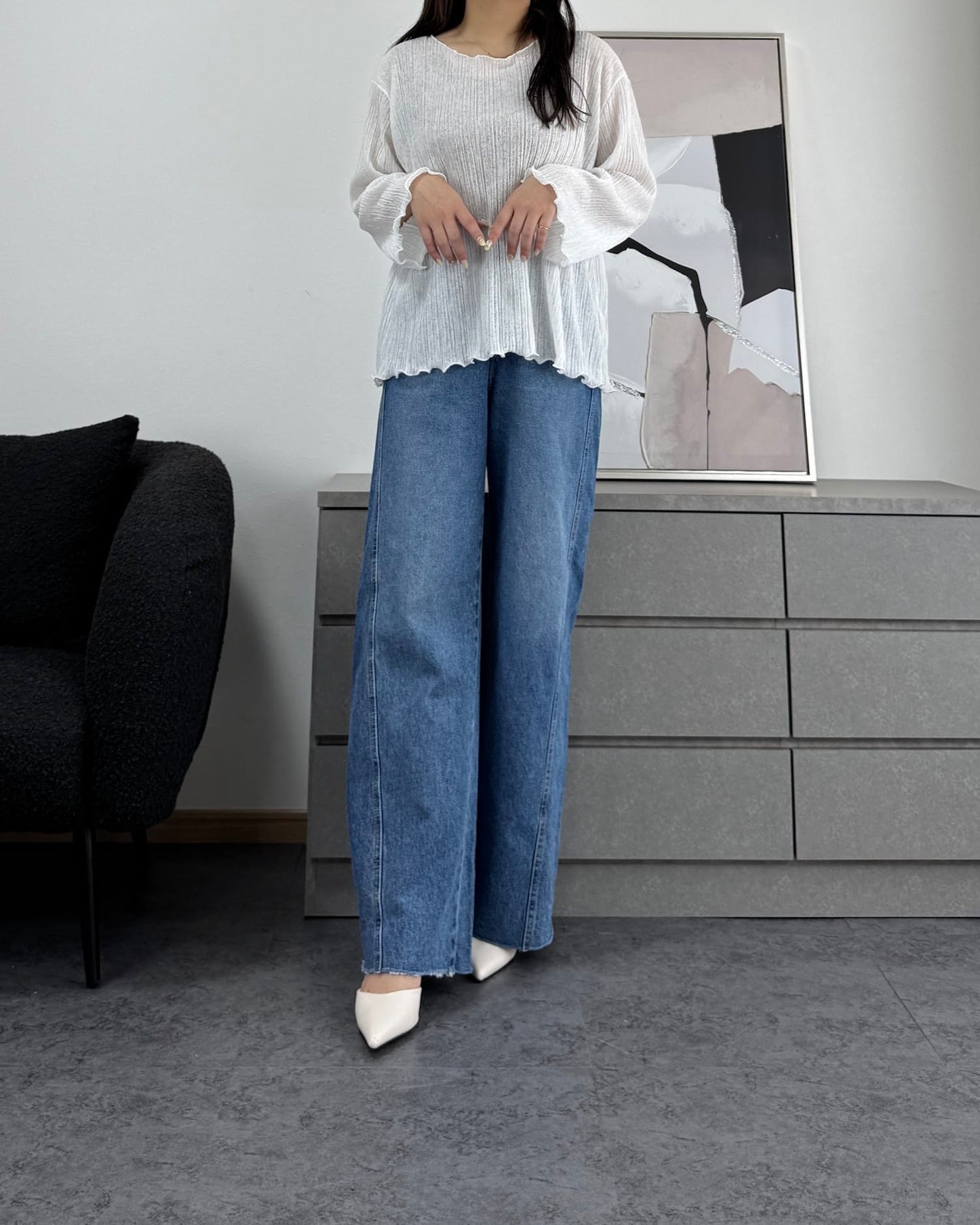 シフォンオーバーシアートップス