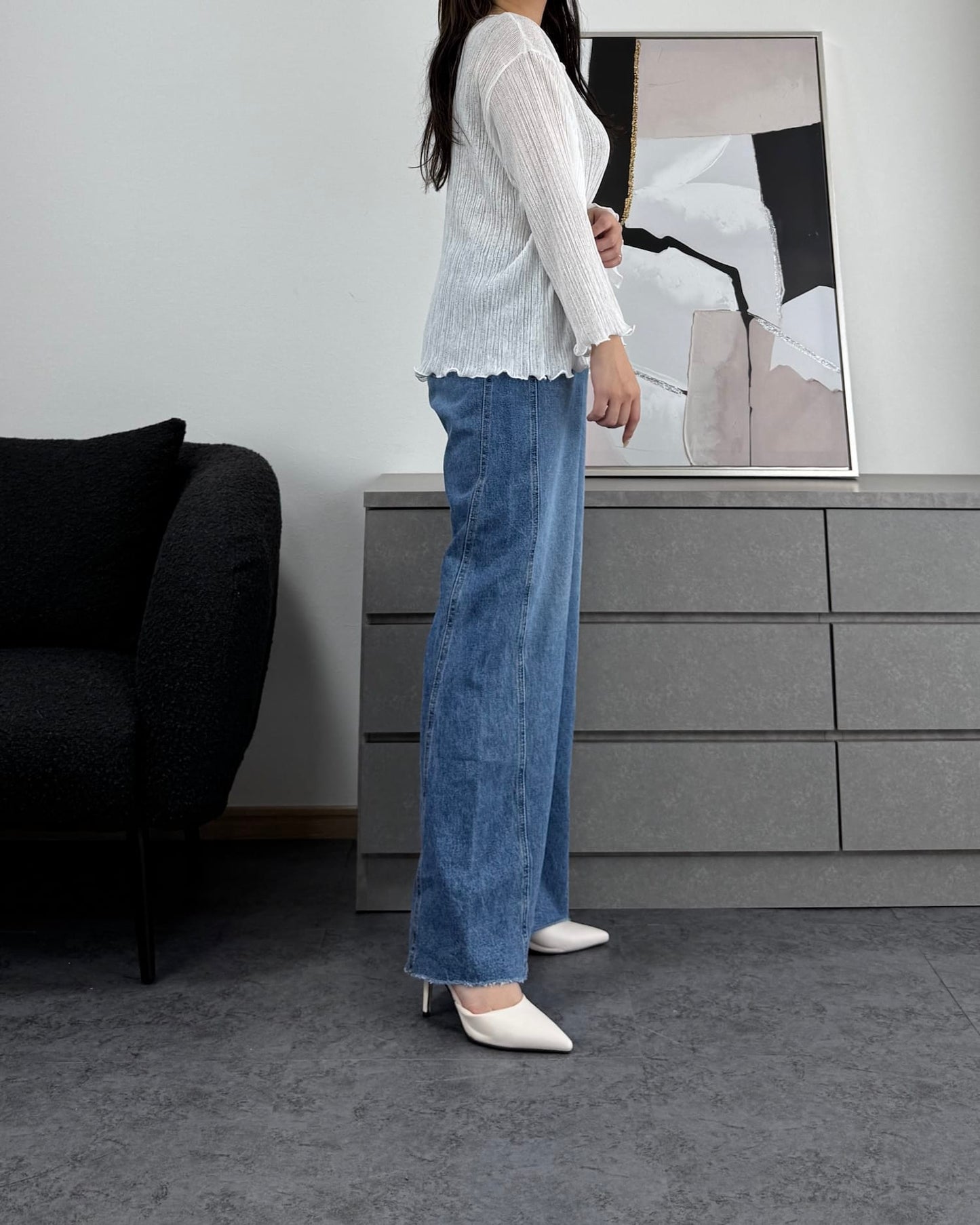 シフォンオーバーシアートップス