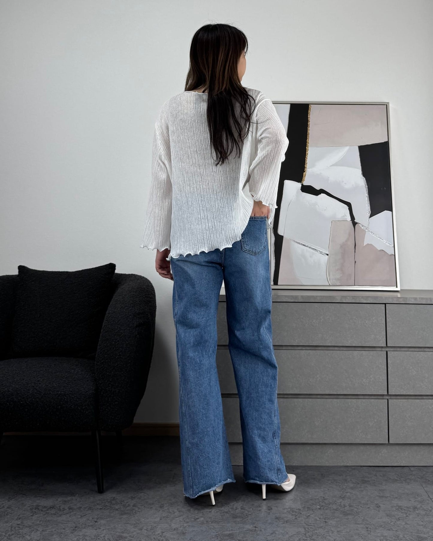 シフォンオーバーシアートップス