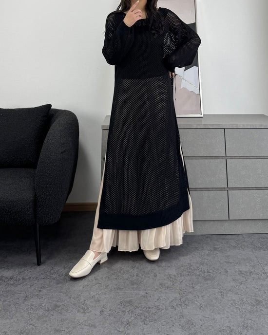 レイヤードメッシュワンピース