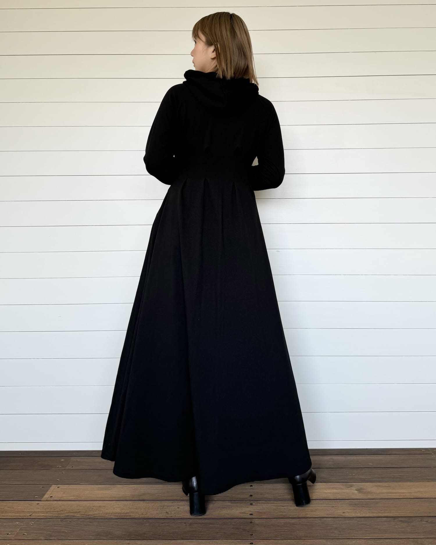 美シルエットパーカーワンピ