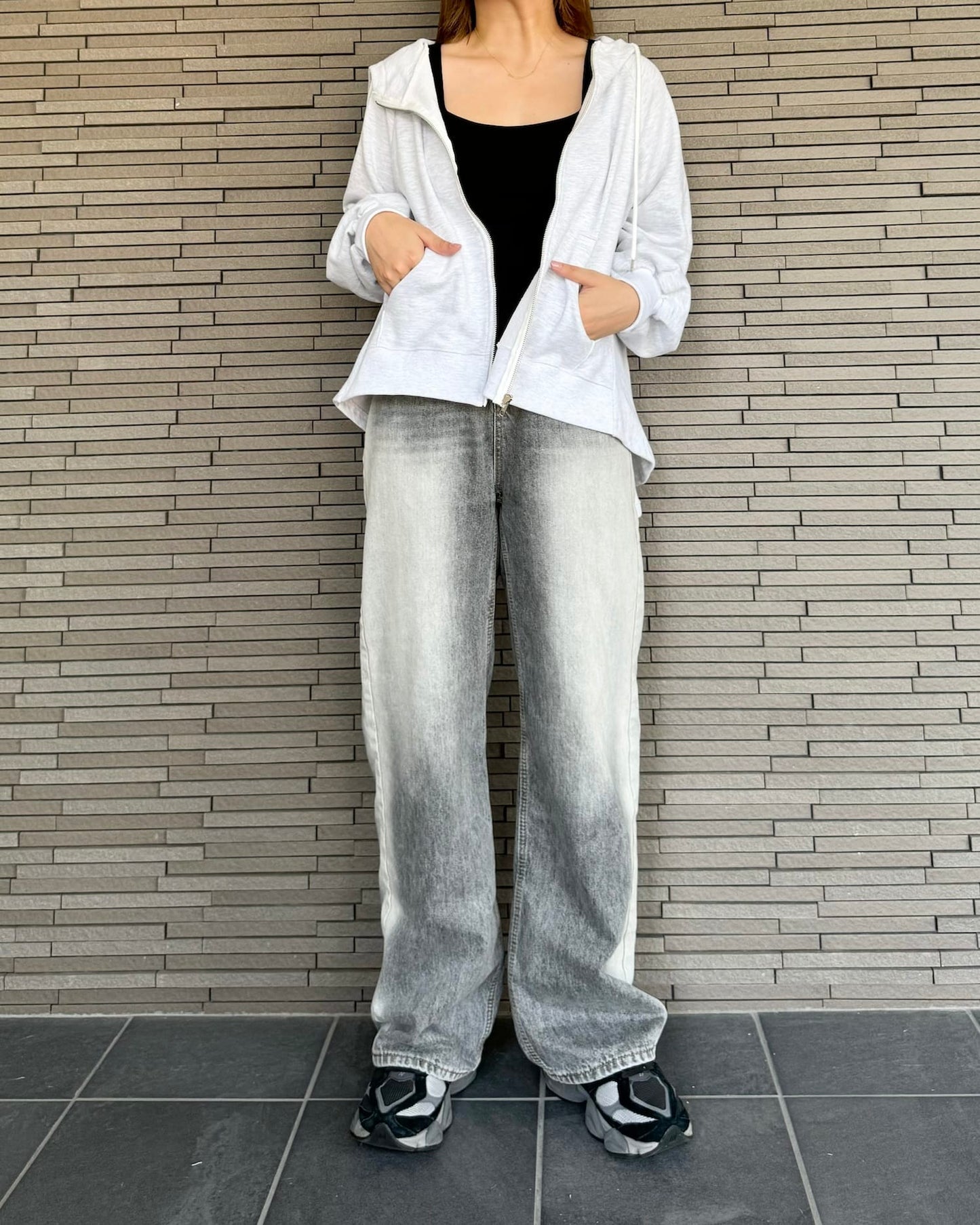 デザインジップパーカー