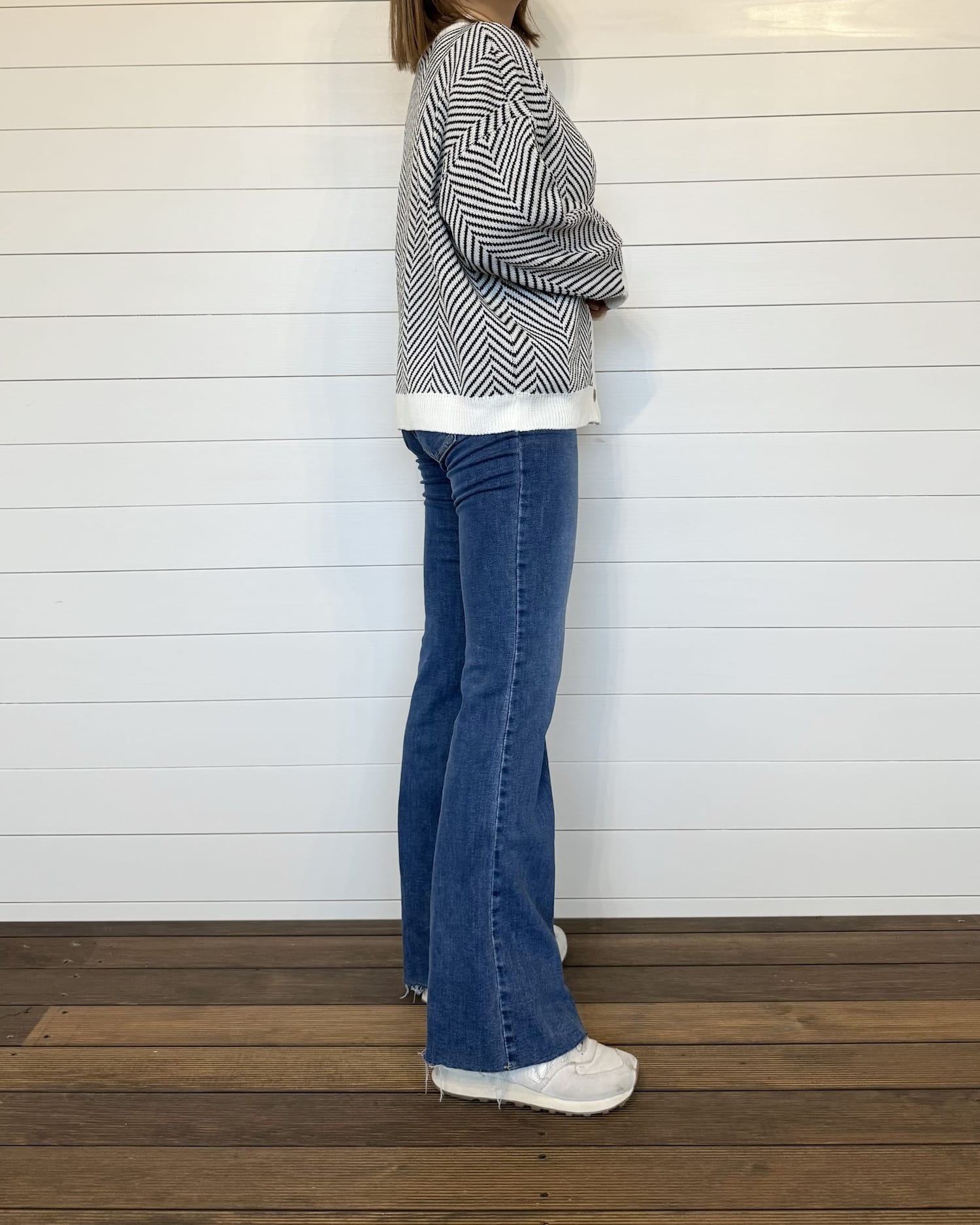 総柄Vネックニットカーディガン