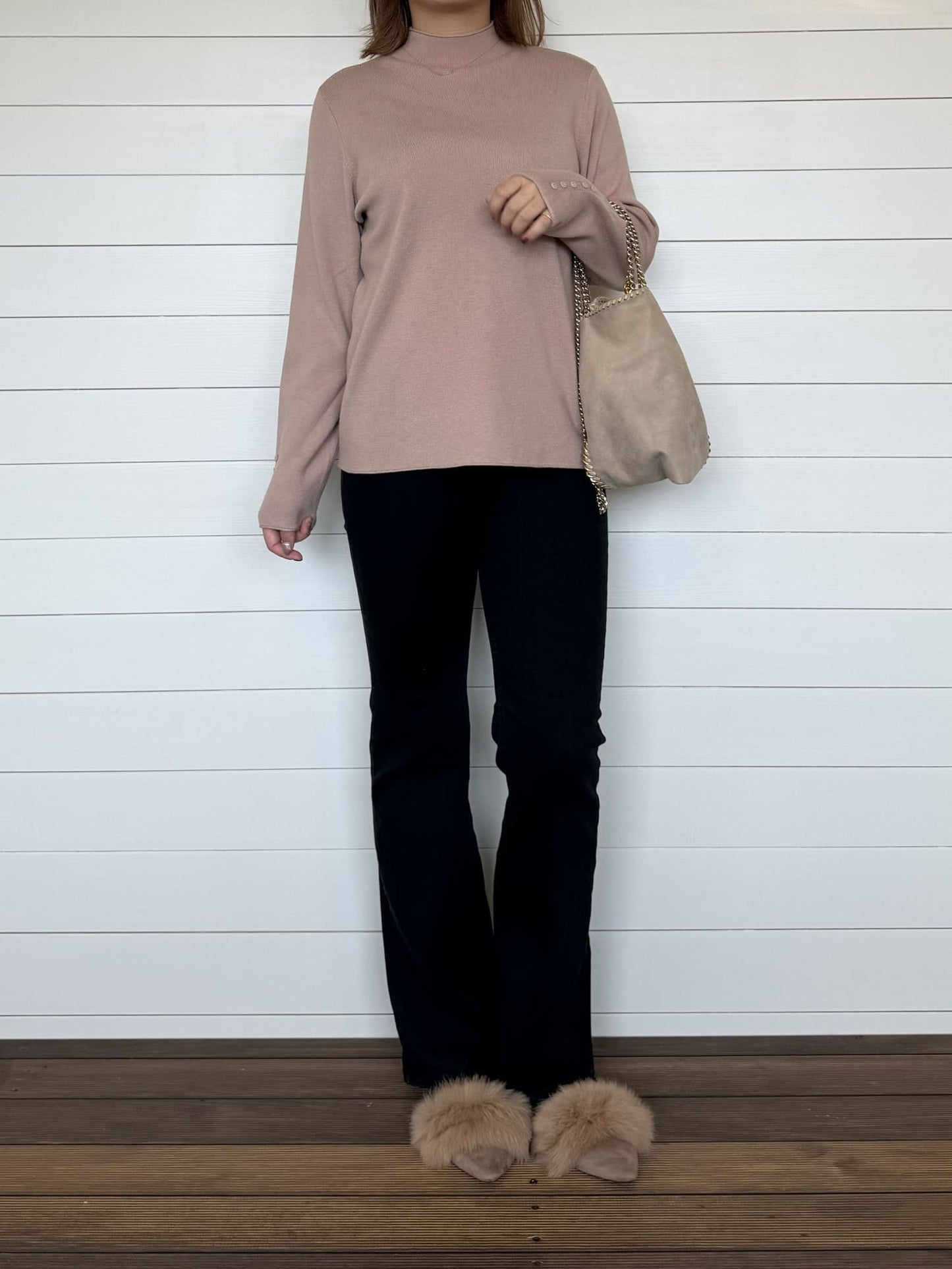 ストレッチフレアブラックパンツ