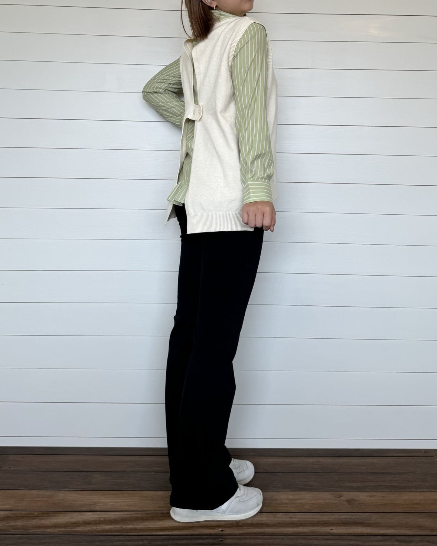 ストレッチフレアブラックパンツ