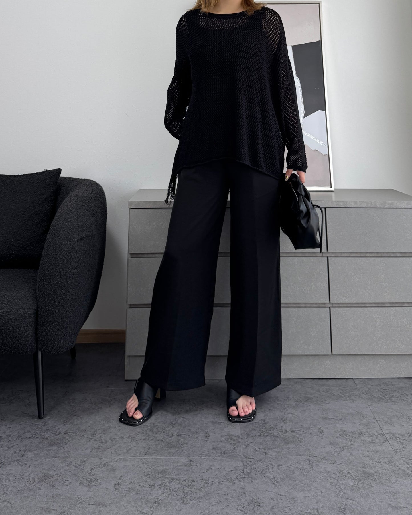 メッシュフリンジトップス