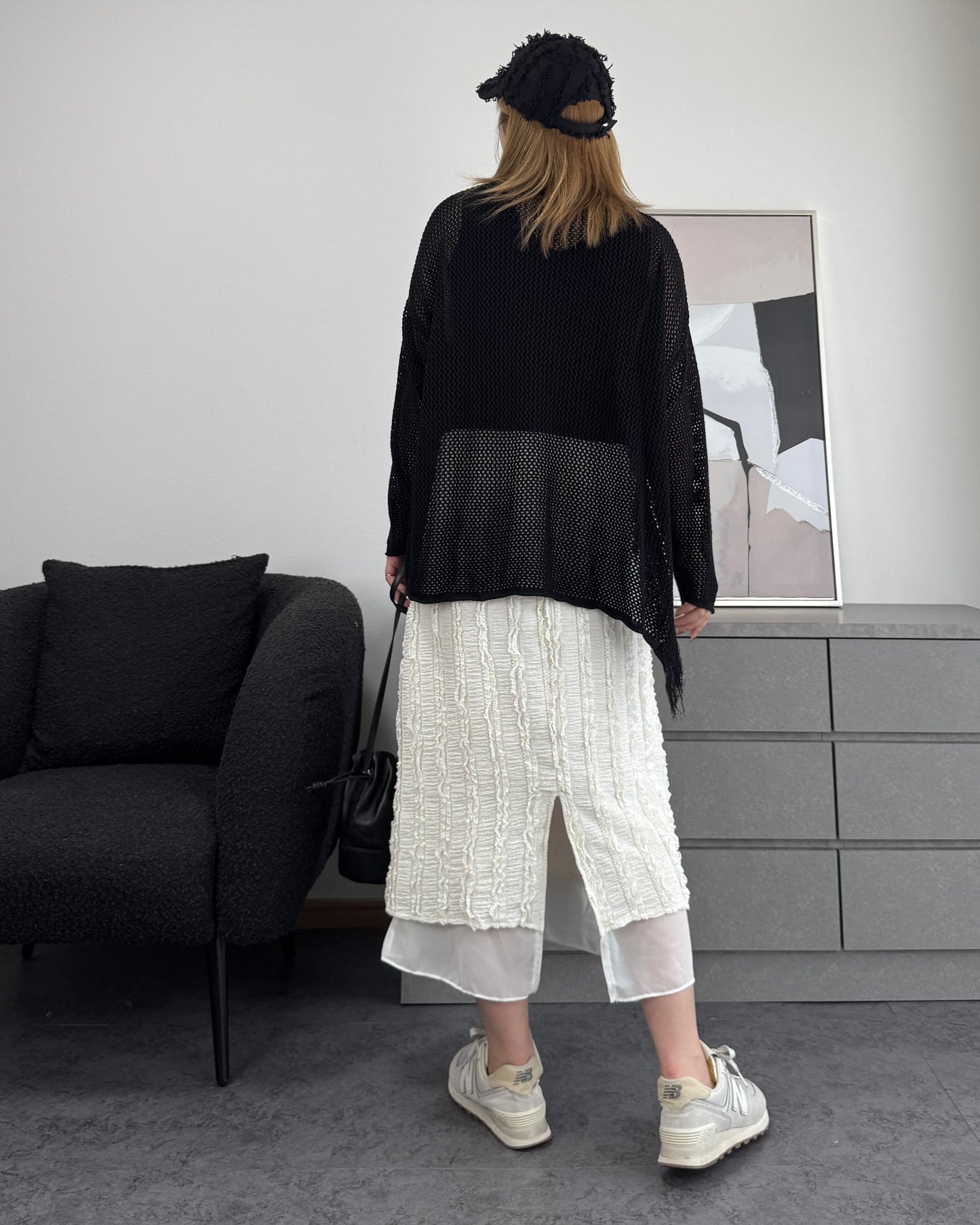 メッシュフリンジトップス