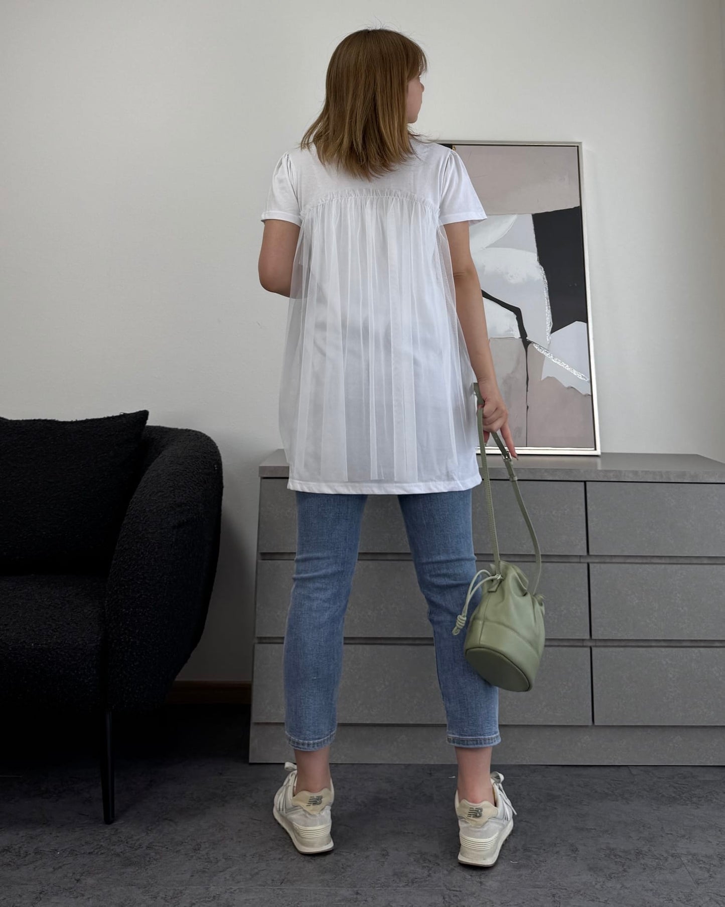 チュール付きTシャツ