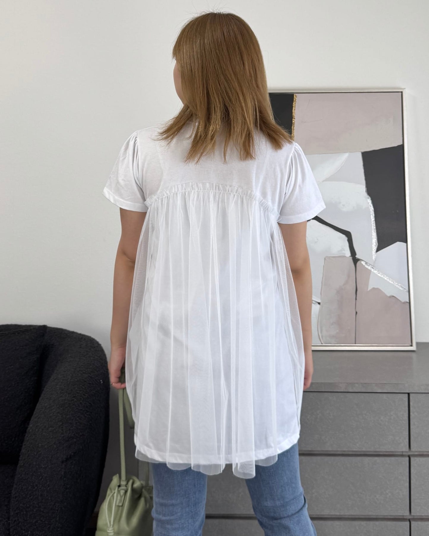 チュール付きTシャツ