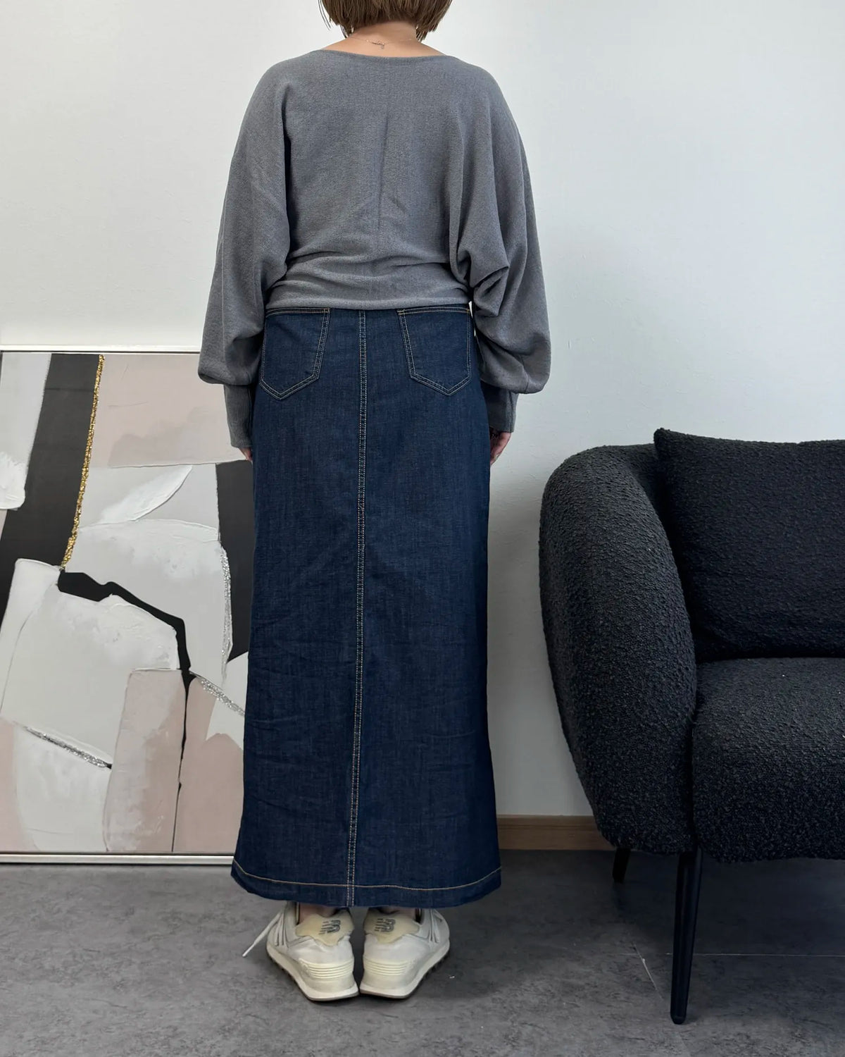 センタースリットデニムスカート