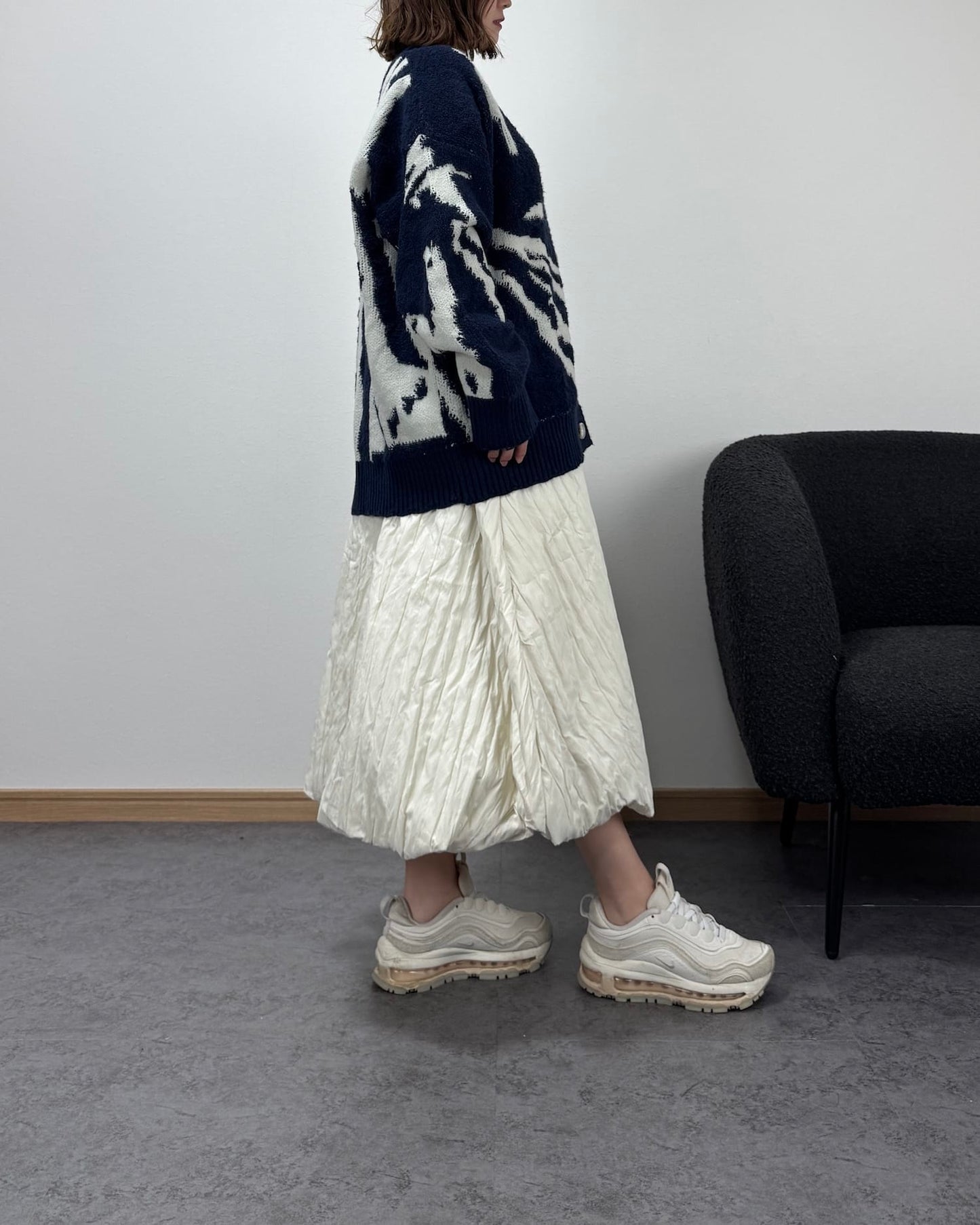 ダウン風バルーンナイロンスカート