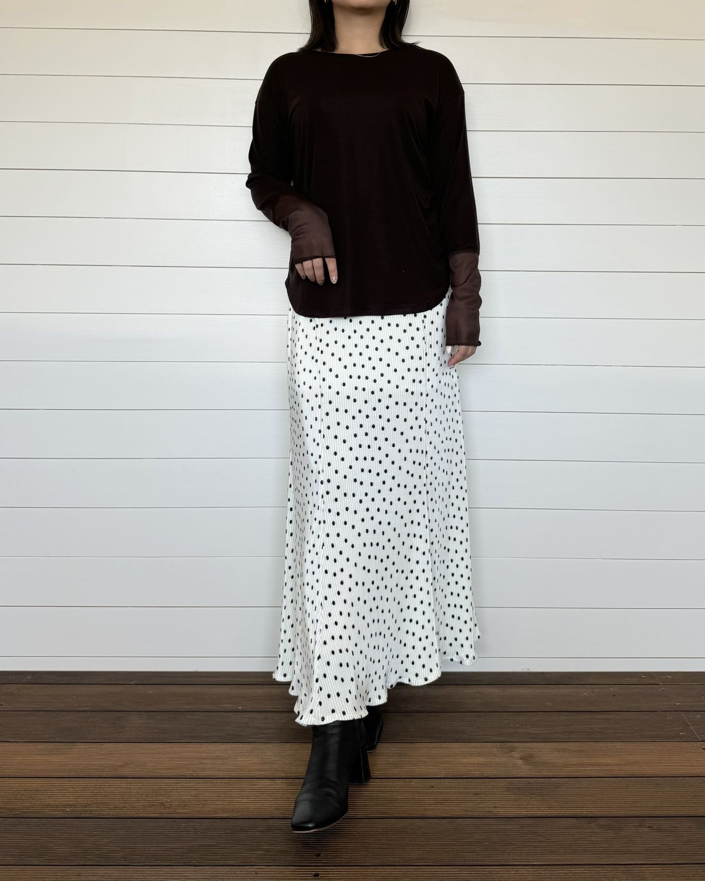 袖シアーカットソー