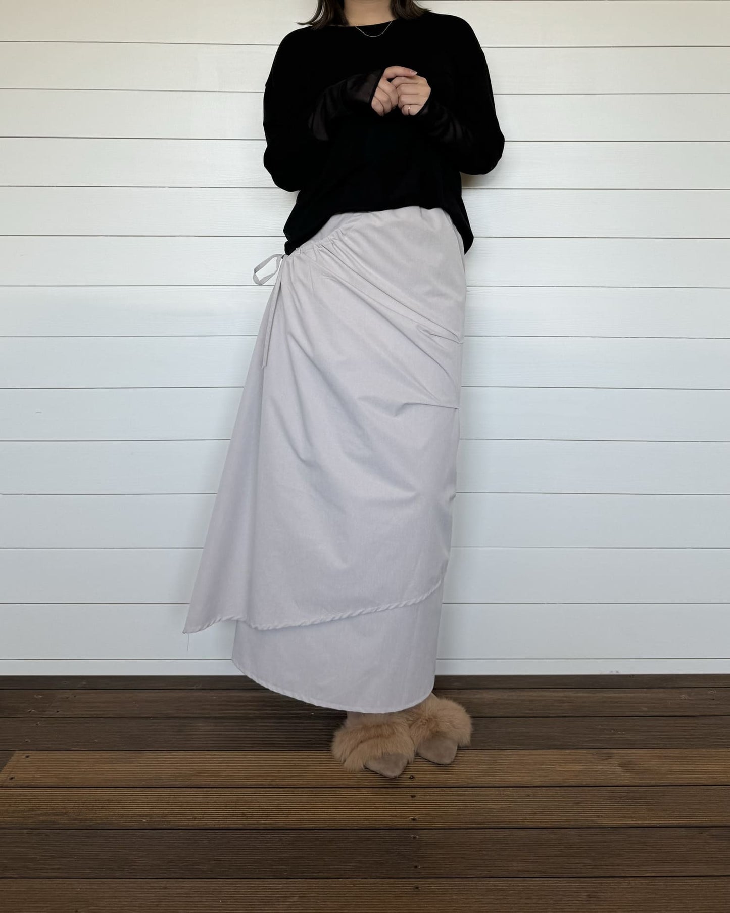 袖シアーカットソー