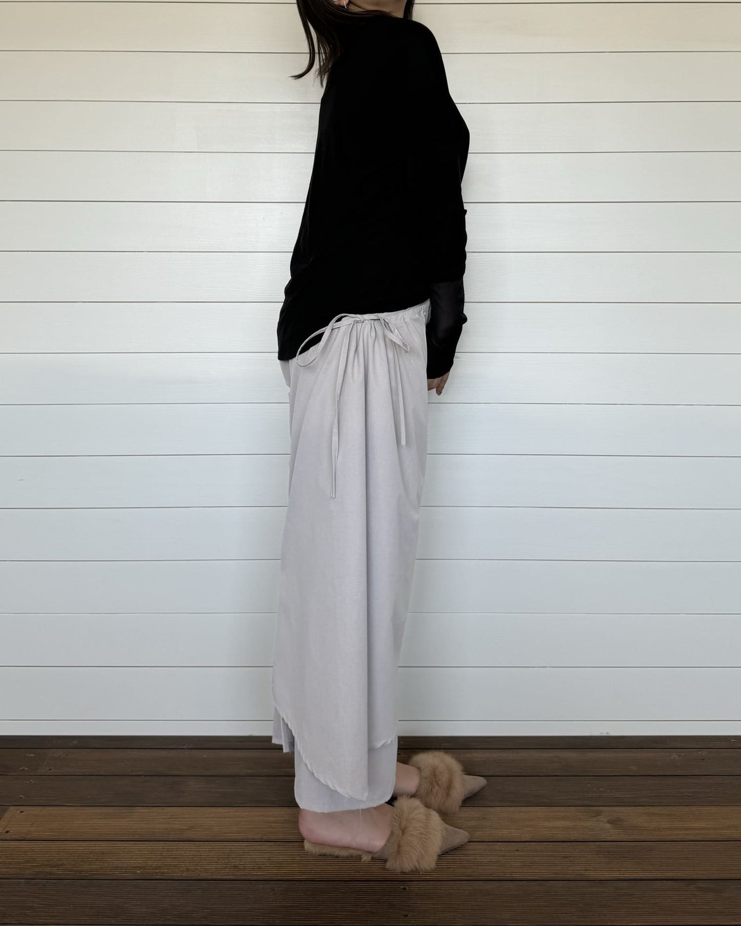 袖シアーカットソー