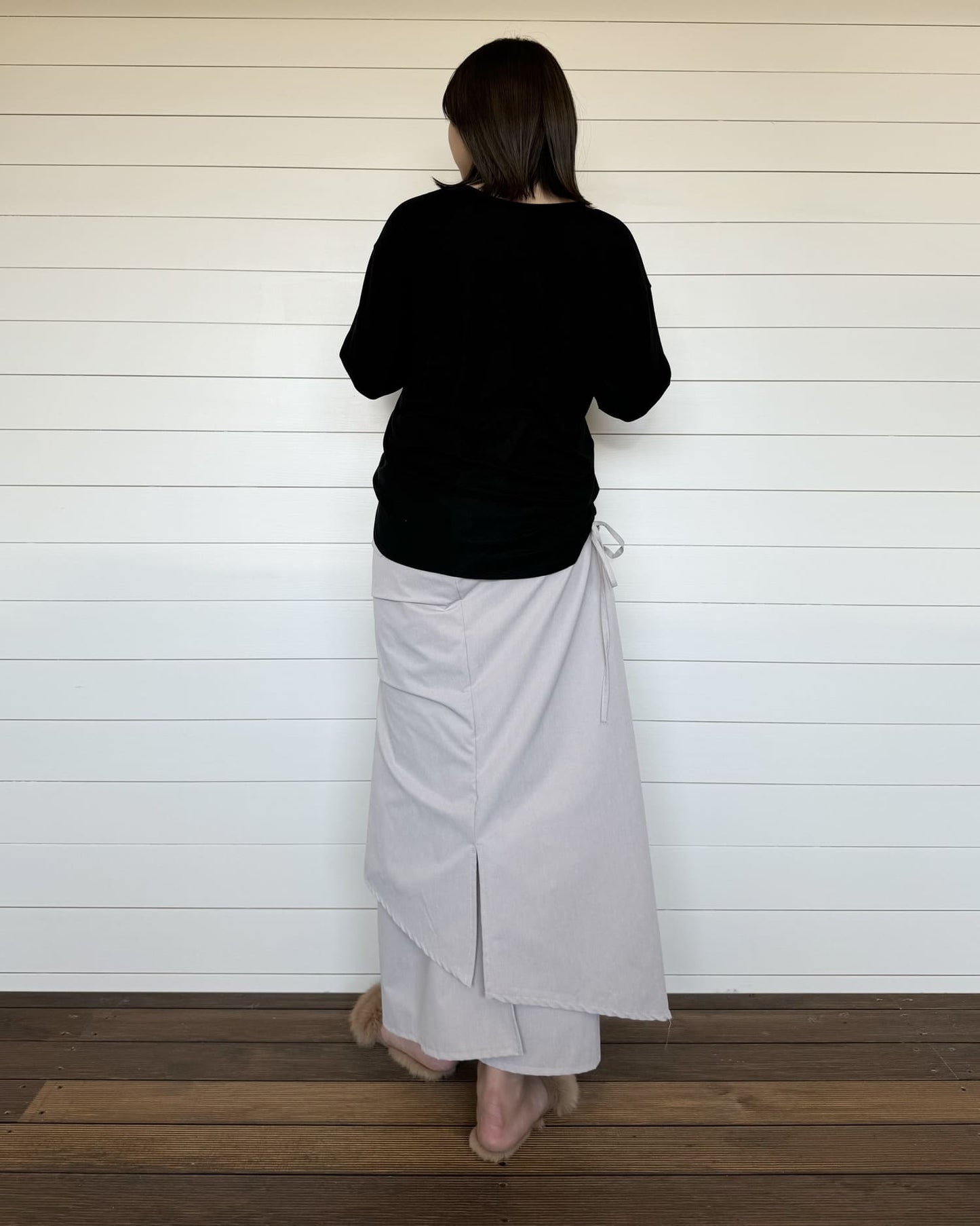 袖シアーカットソー