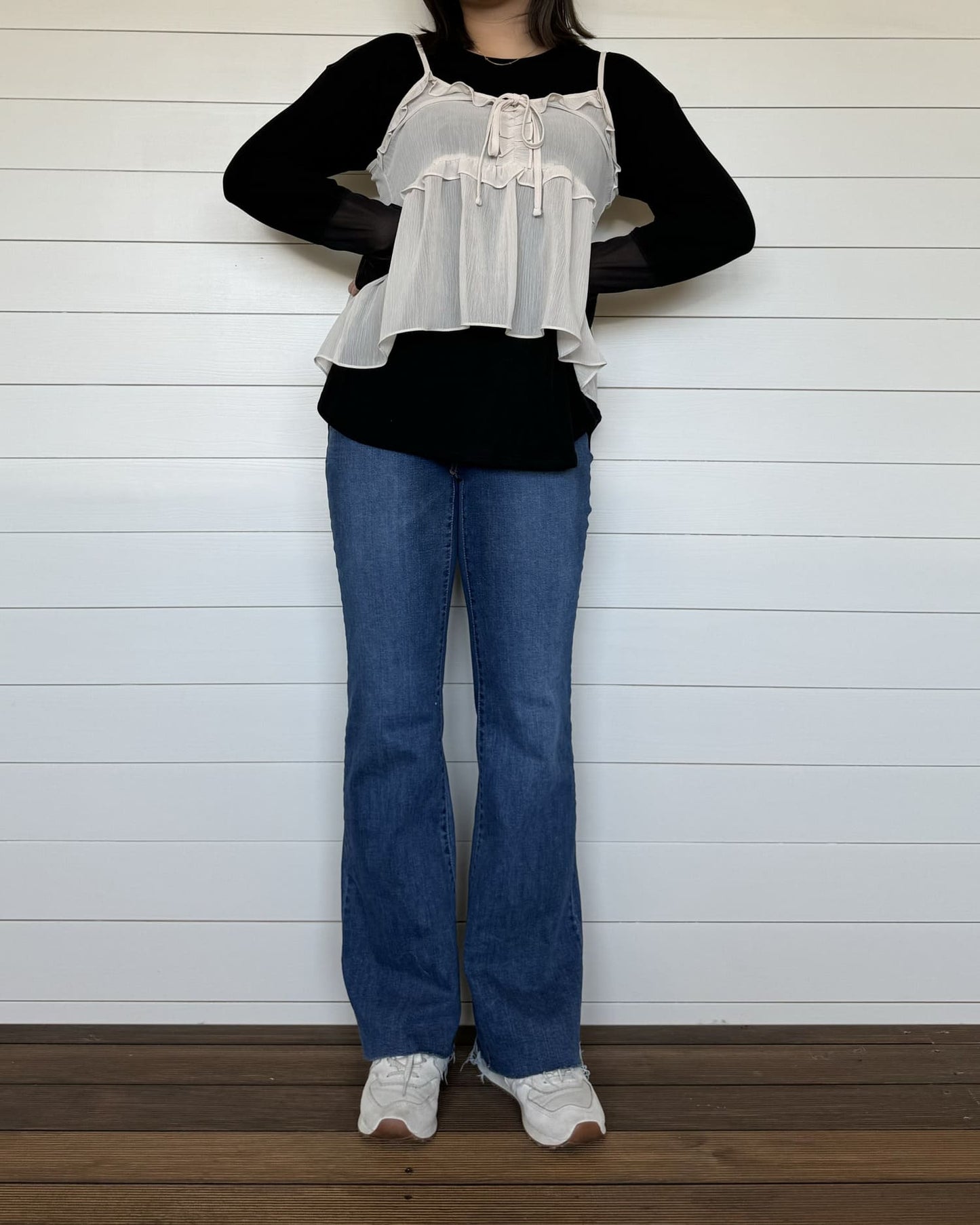 袖シアーカットソー