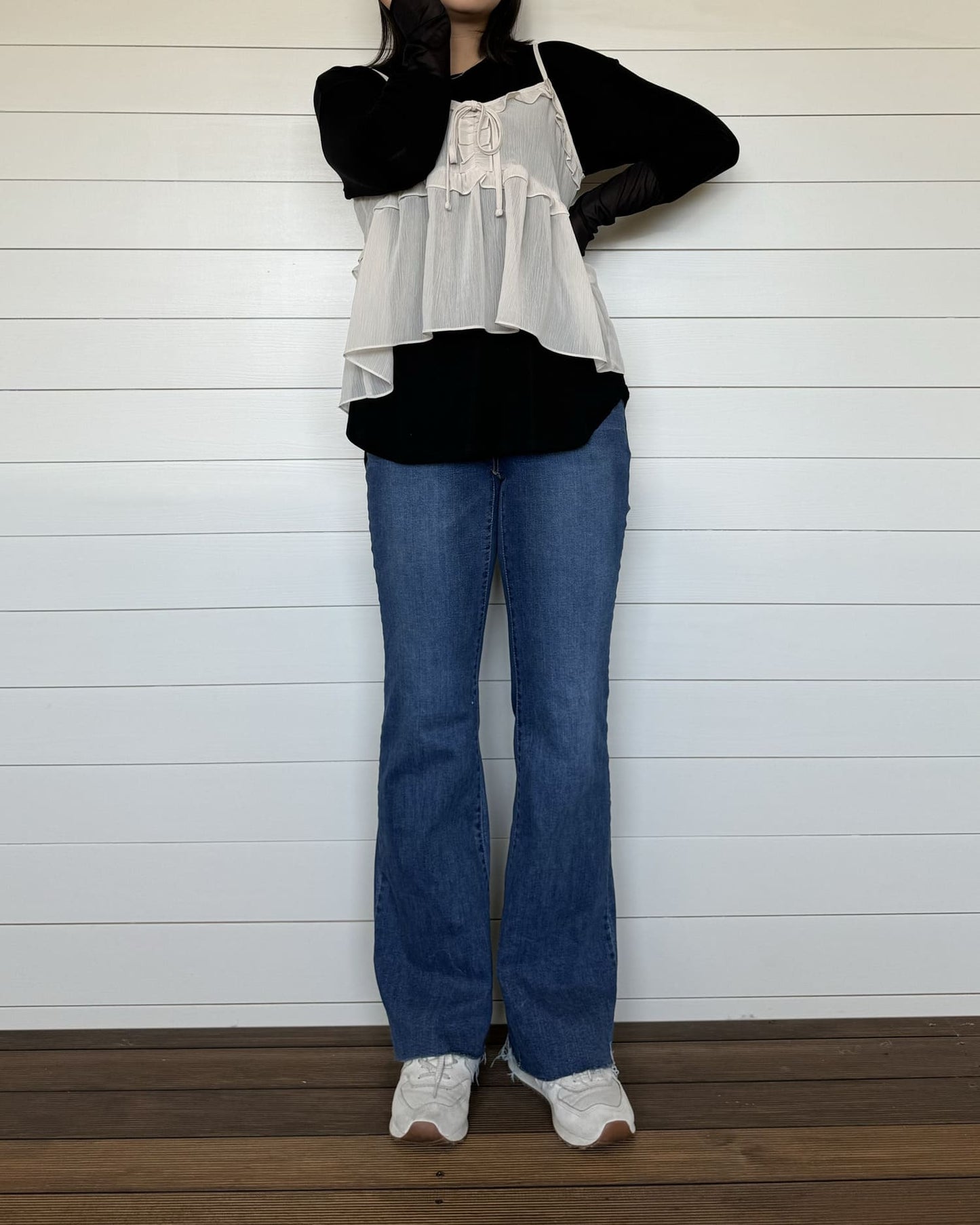 袖シアーカットソー