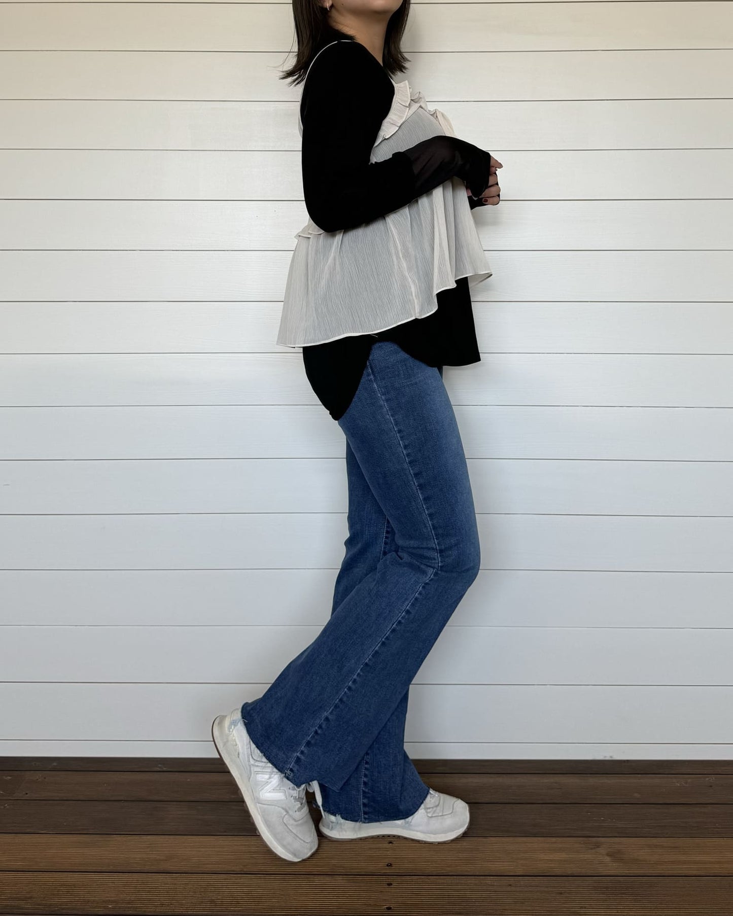 袖シアーカットソー