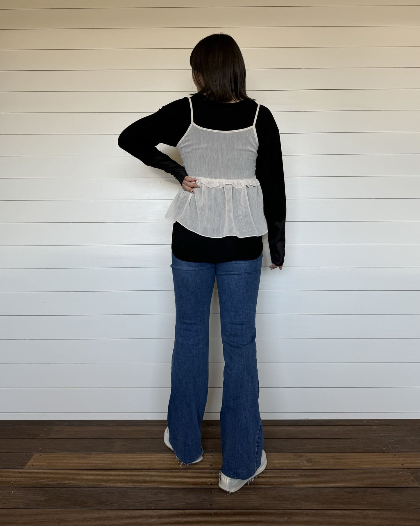 袖シアーカットソー