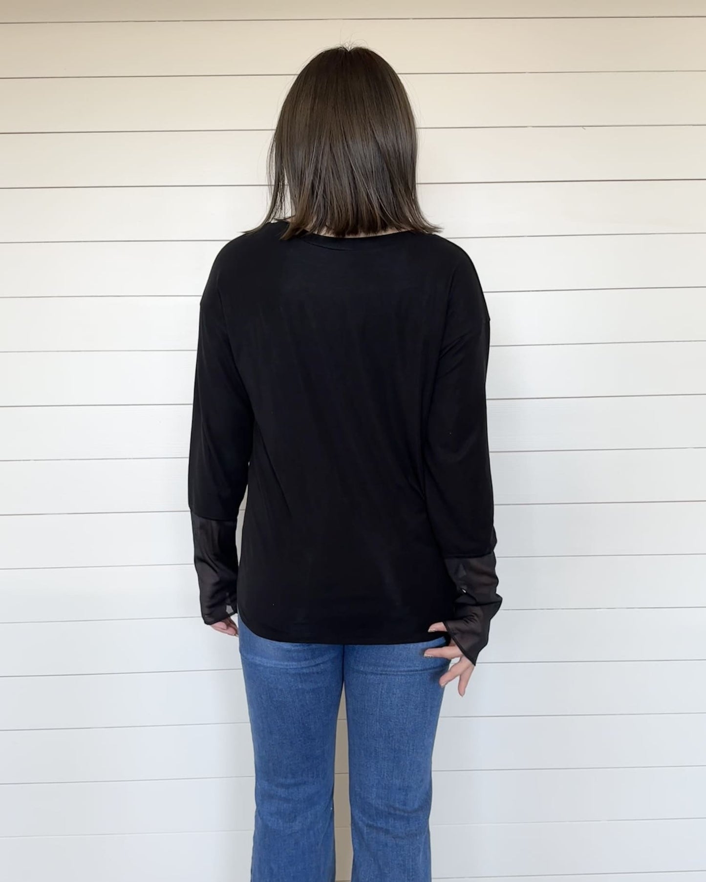 袖シアーカットソー