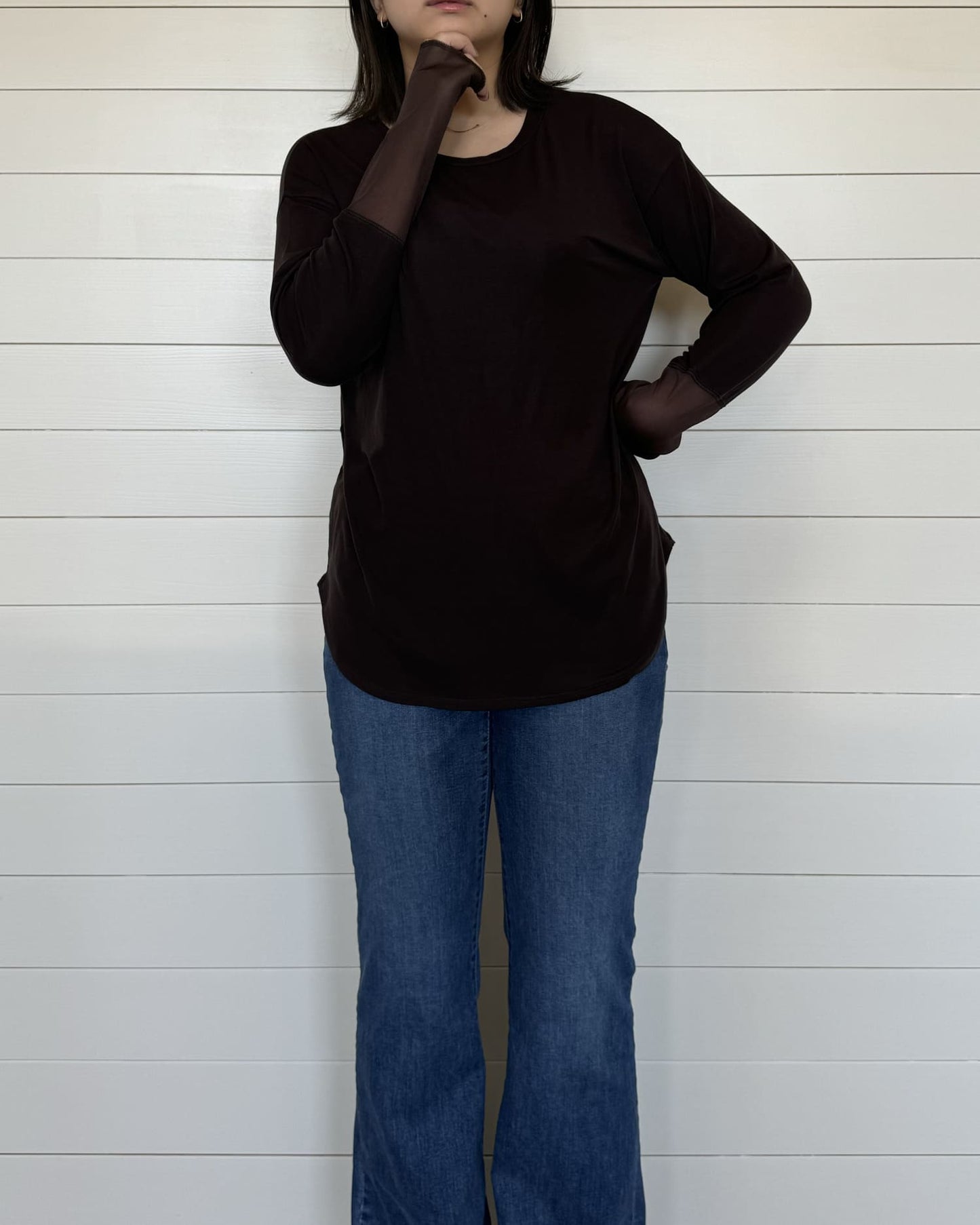 袖シアーカットソー