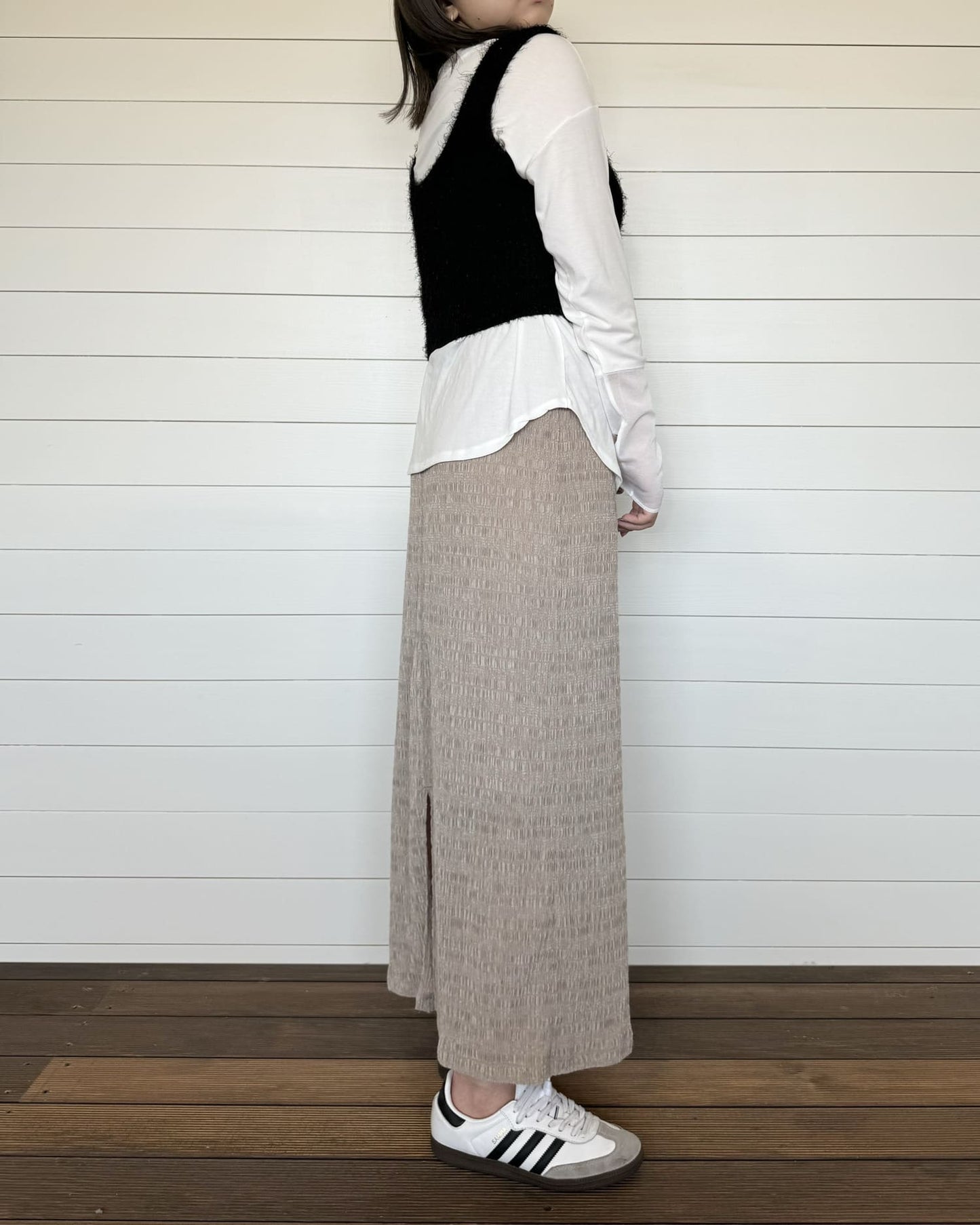 袖シアーカットソー