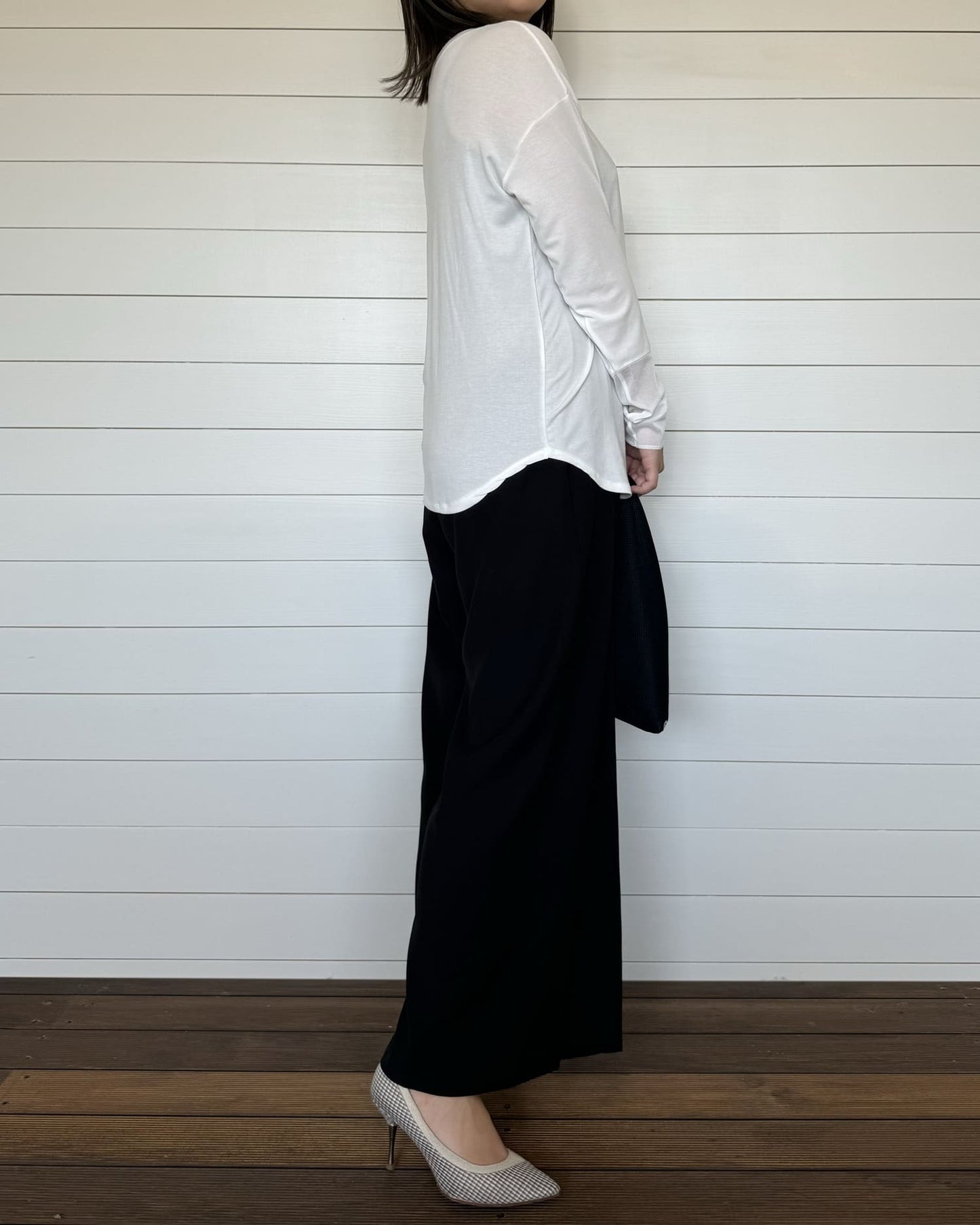 袖シアーカットソー