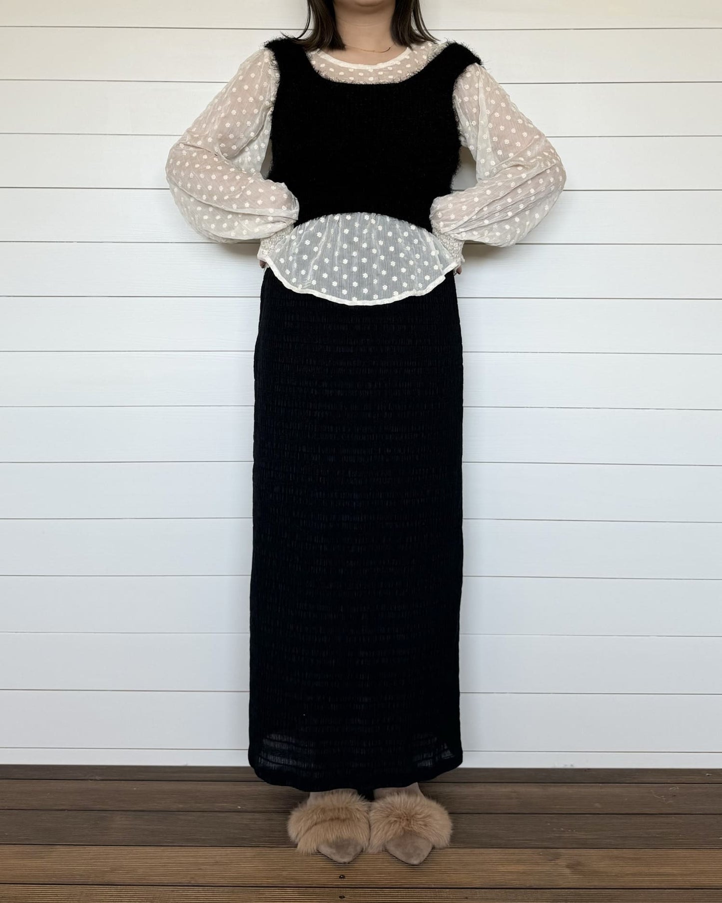 クロップドニットビスチェ