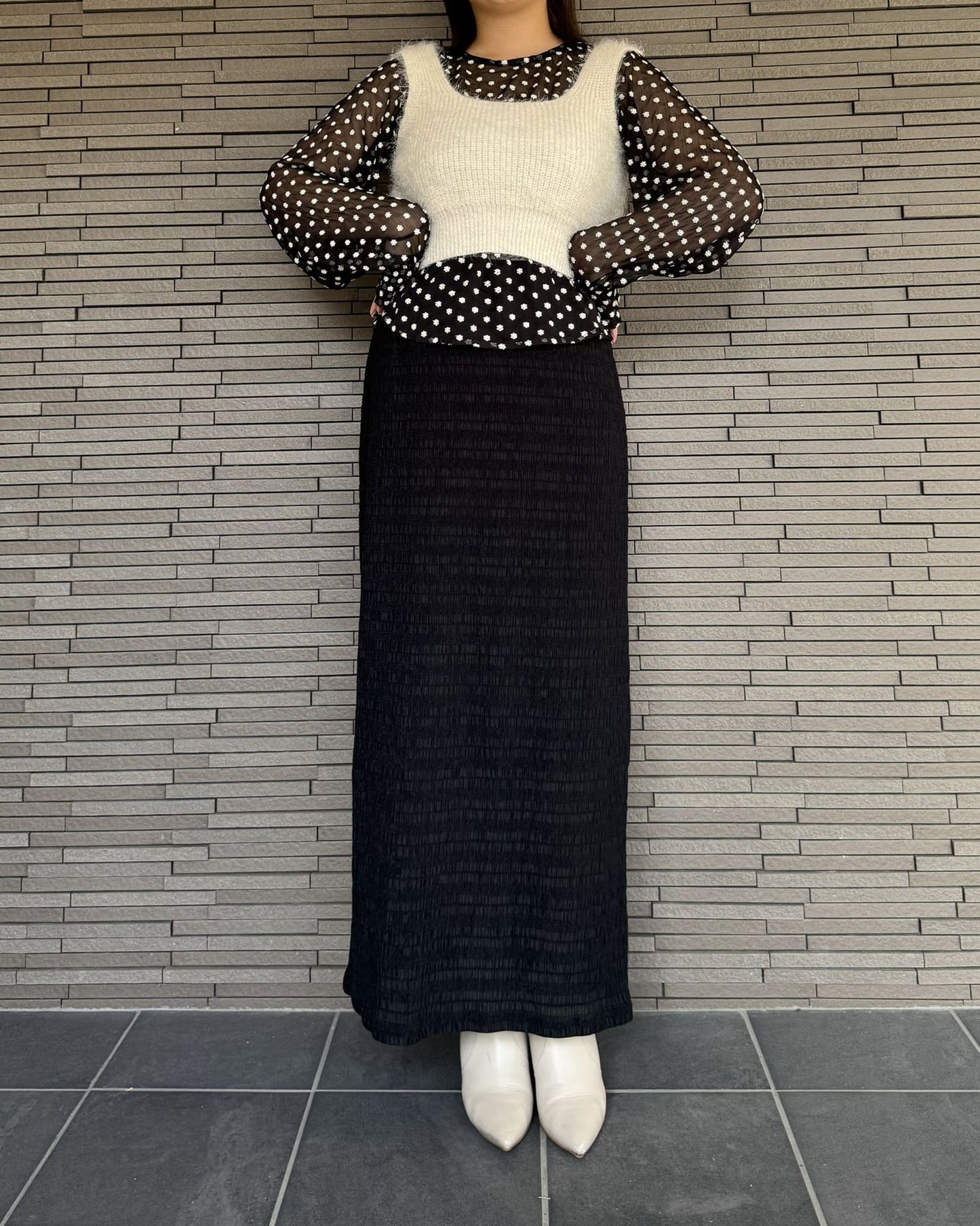 クロップドニットビスチェ