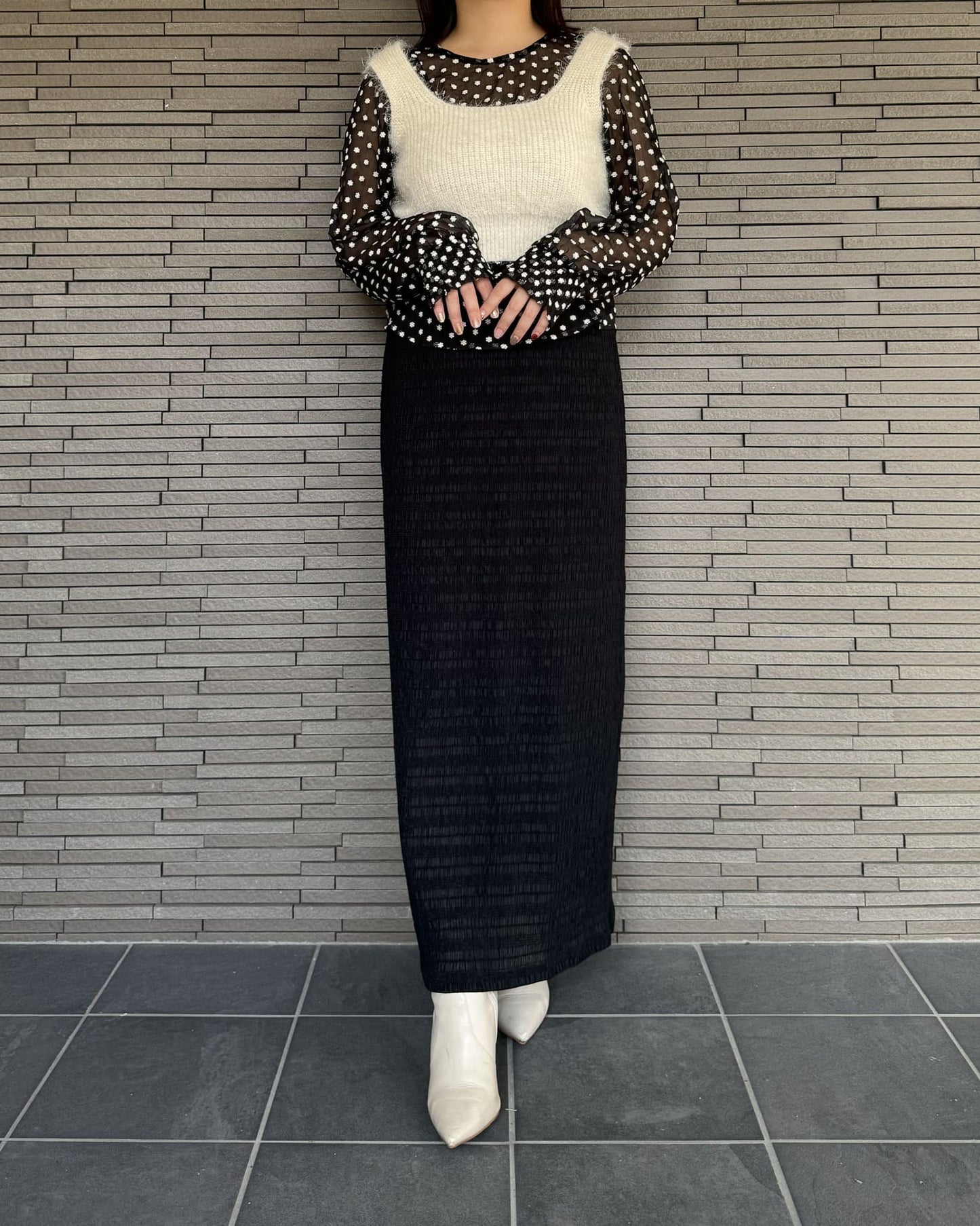 クロップドニットビスチェ