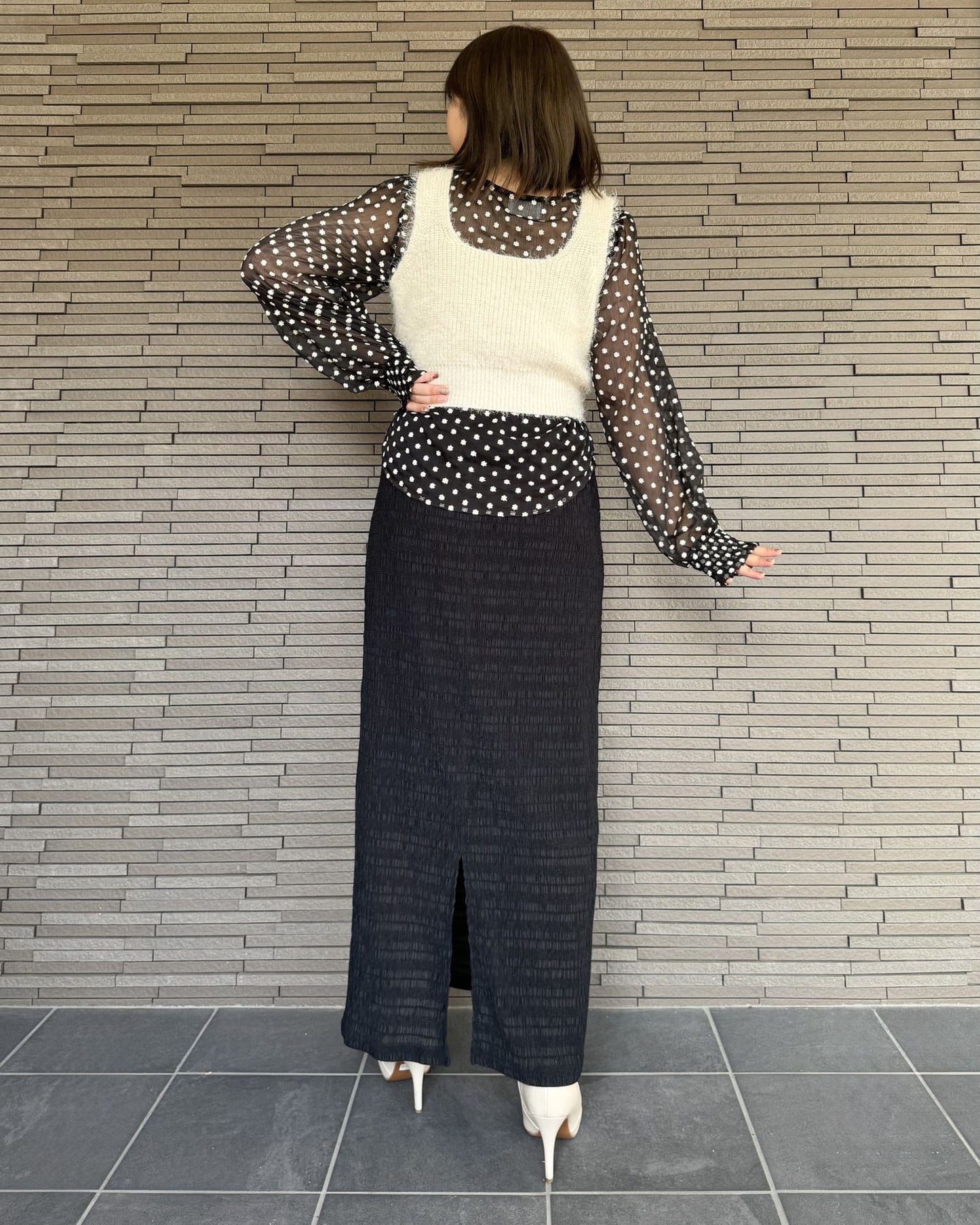 クロップドニットビスチェ