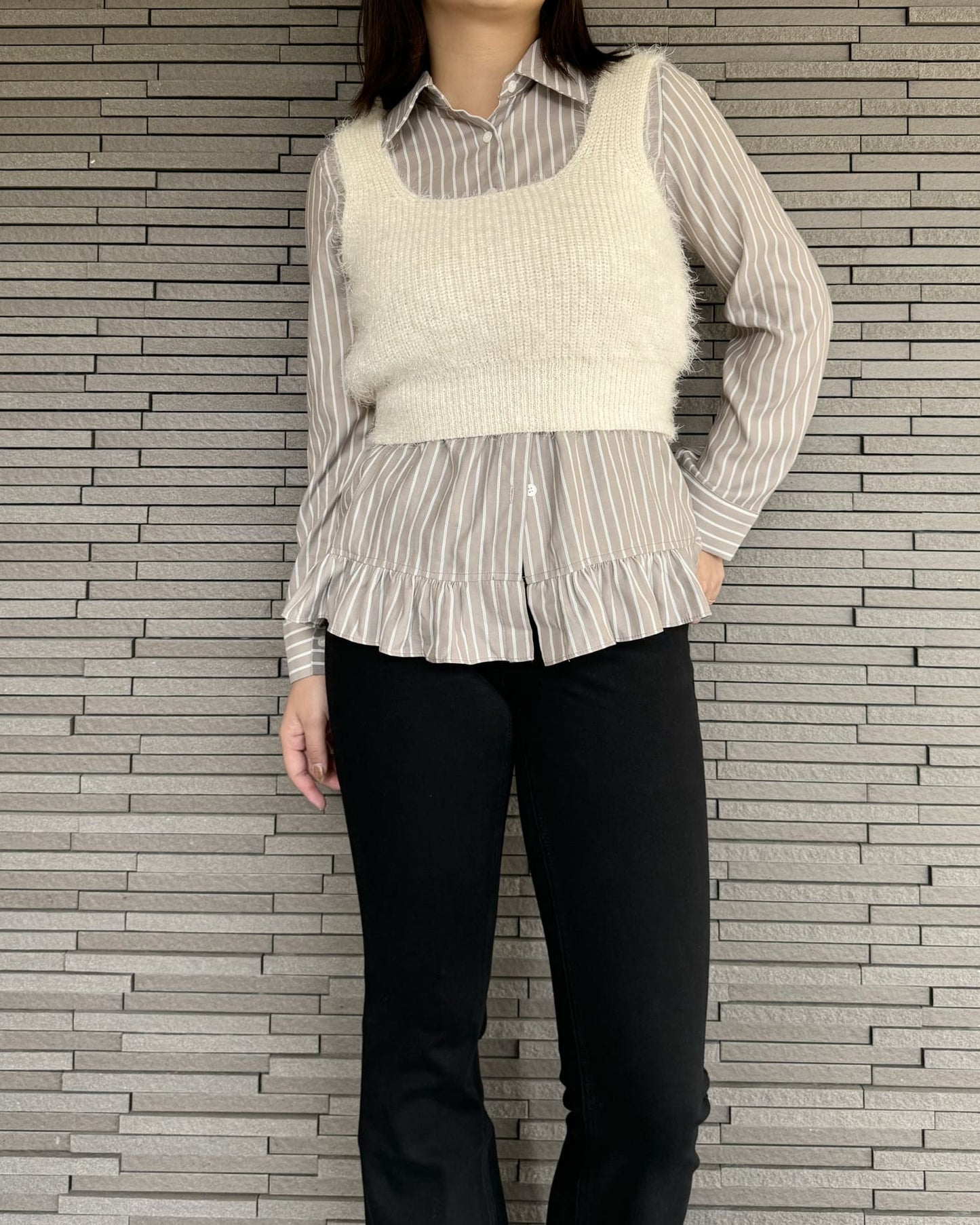 クロップドニットビスチェ