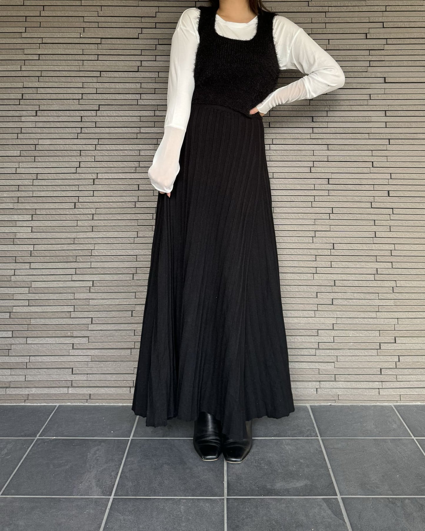 クロップドニットビスチェ