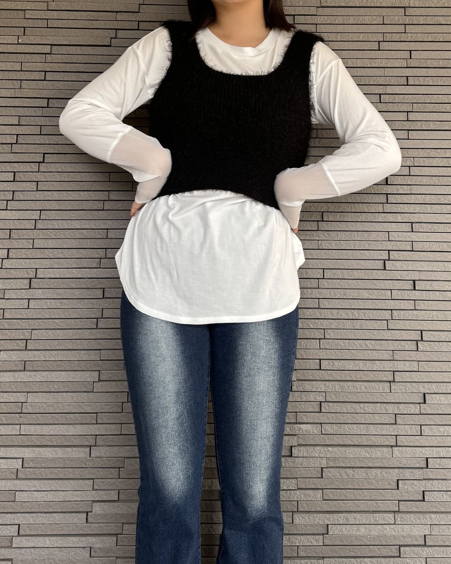 クロップドニットビスチェ